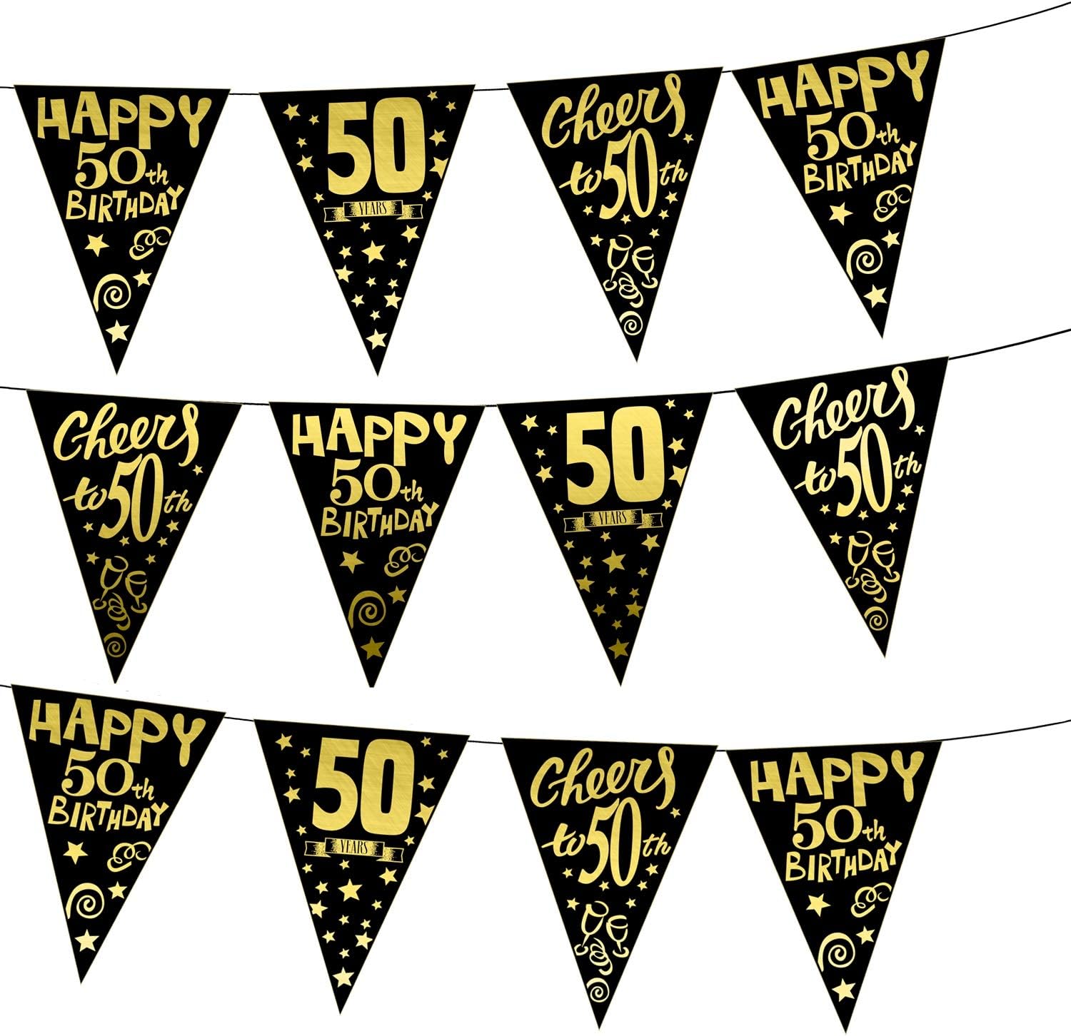 50th birthday decorations pennant Banner birthday party