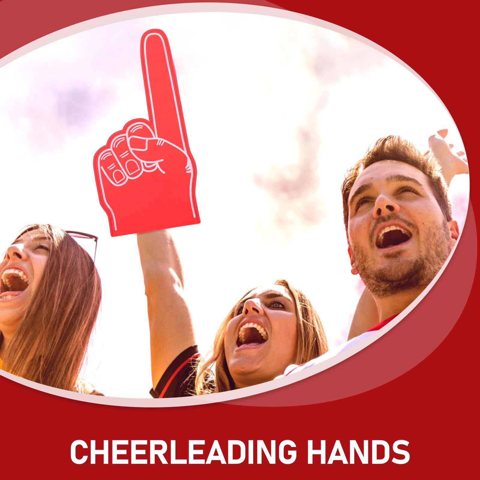 INOOMP 3pcs EVA Giant Foam Hands 18 Inch Cheerleading Foam Fingers Cheering Fingers For Sports Event Cheering Prop(Red ) - Image 3