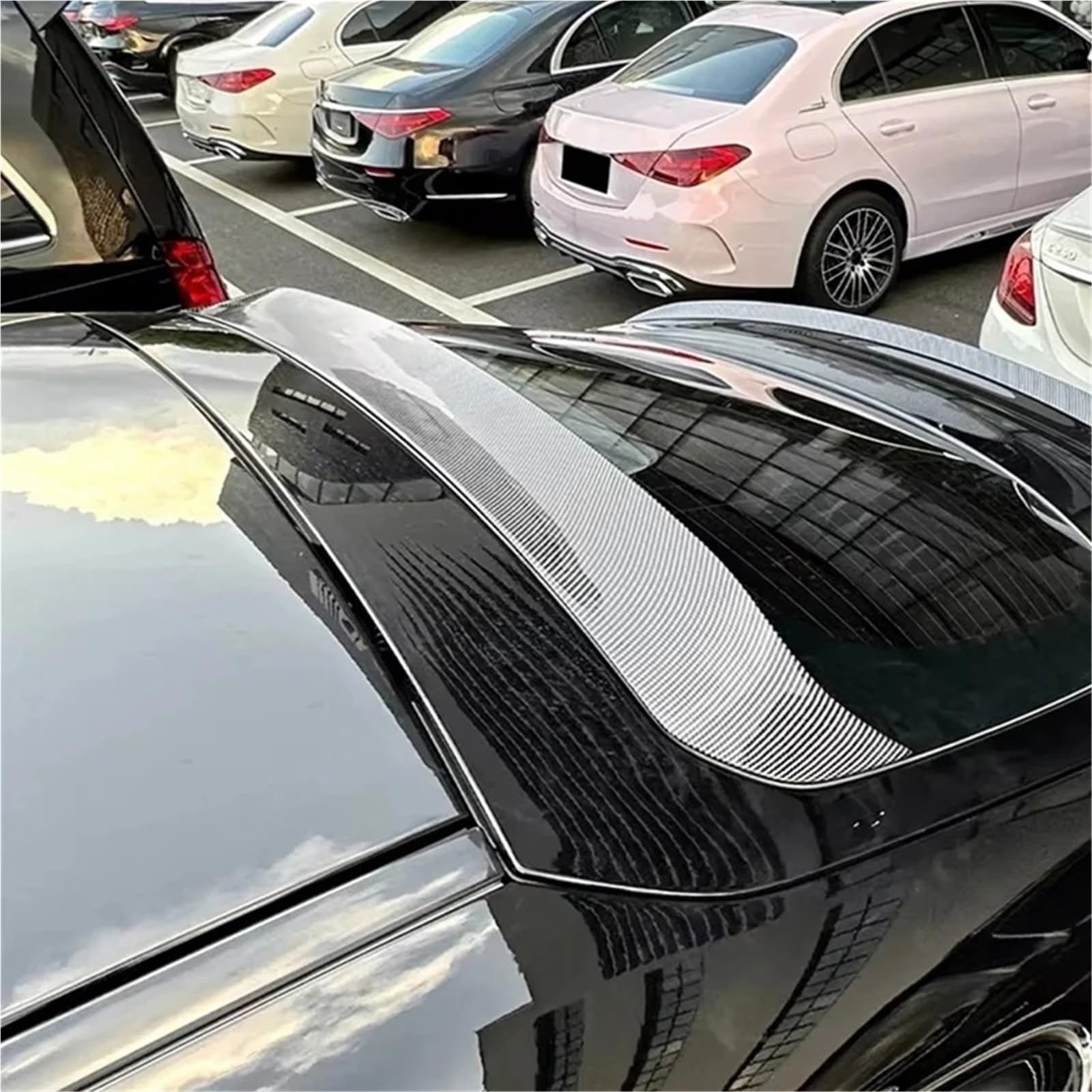 Kompatybilny z Mercedes Benz GLC Coupe C254 2023 2024 2025 tylny Spoiler okna samochodu sport ABS dach ogon skrzydło Splitter zestaw do modyfikacji nadwozia(Carbon Fiber look)