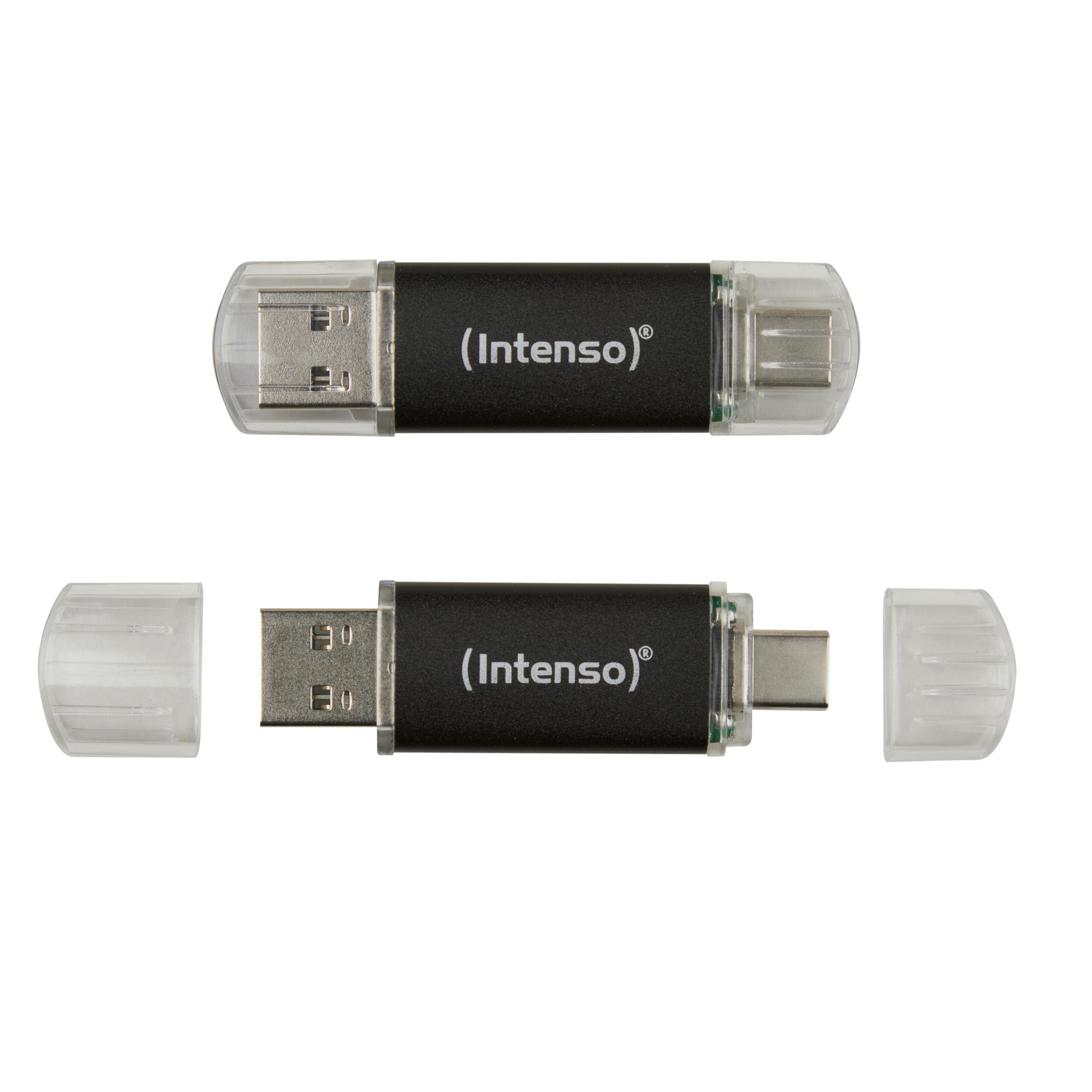 Intenso Twist Line USB-Stick Dual 2X 128GB - Supervelocidad USB 3.2 Gen 1x1 con hasta 70 MB/s, USB-C y USB-A, Antracita