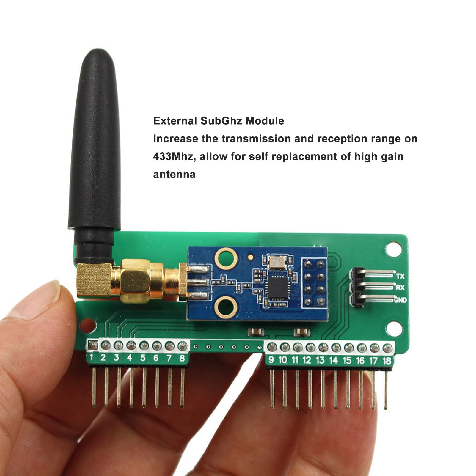 Módulo CC1101 de 433 MHz para Integración Flipper Zero, Rango Extendido, Alta Seguridad, Diseño de Fácil Instalación, Módulo SubGhz, Placa PCB