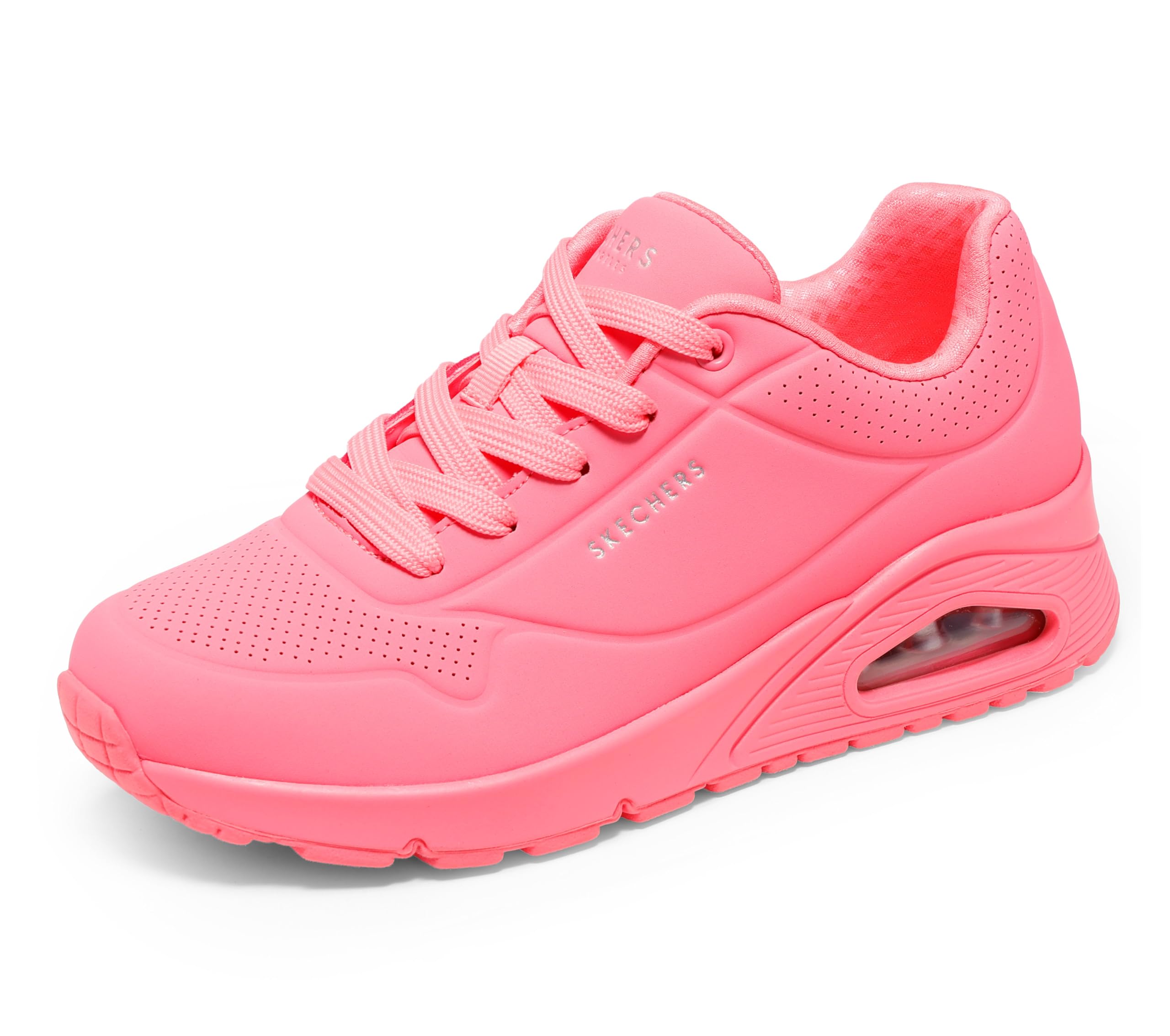 Skechers Women's Uno Stand On Air Trainers, Coral Durabuck/ Mesh, 6.5 UK