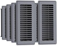 JSLIN 4x10 Floor Register Vents 8-Pack Dark Gray - Heavy-Duty Steel Adjustable Airflow, Rust-Resistant Floor Vent Covers for Home
