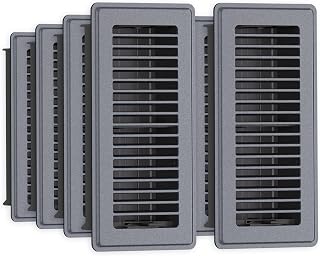 JSLIN 4x10 Floor Register Vents 8-Pack Dark Gray - Heavy-Duty Steel Adjustable Airflow, Rust-Resistant Floor Vent Covers for Home