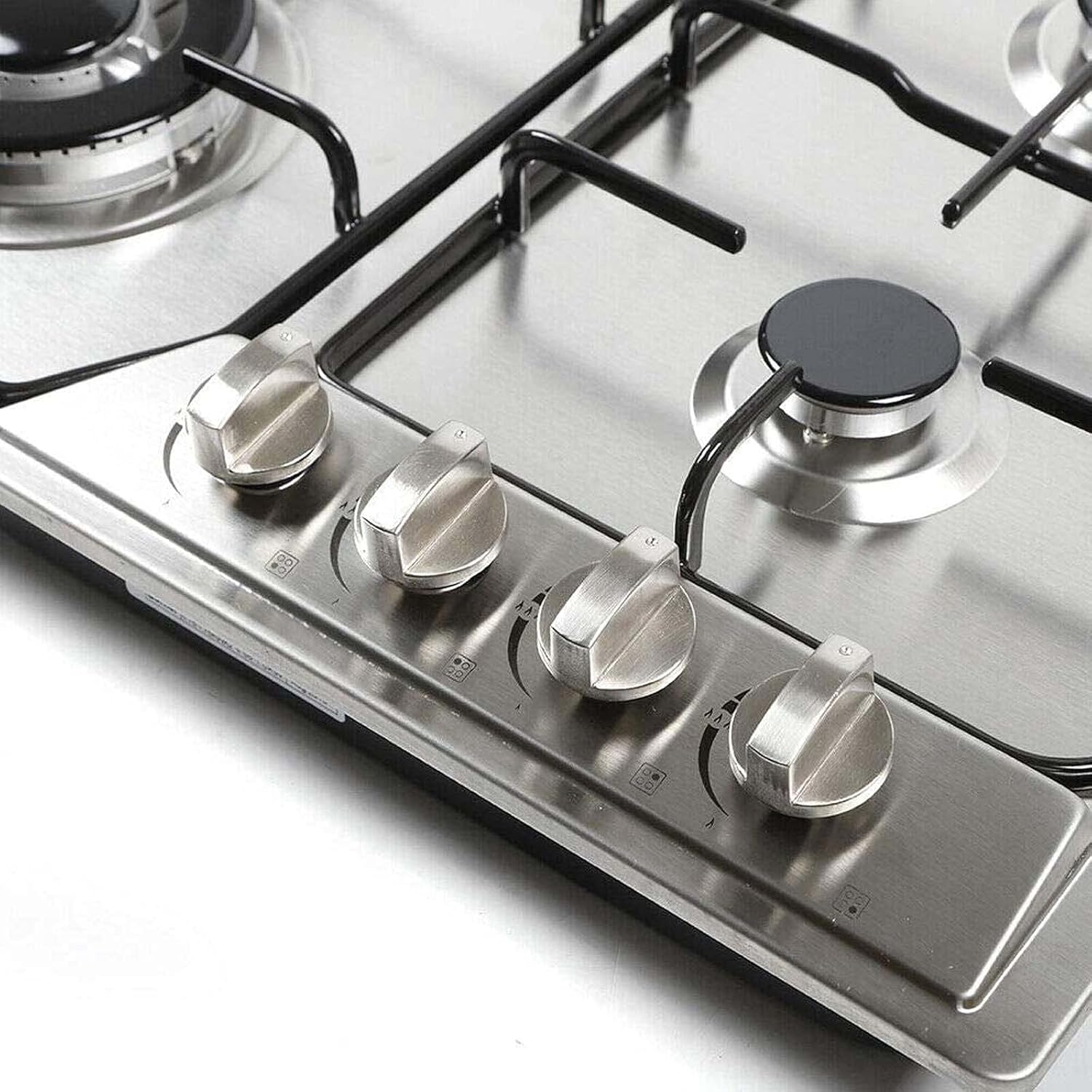 Gas Cooktop 4 Burners Gas Stove Gas Hob Stovetop Stainless Steel Cooktop 4 Sealed Burners Cast Built-In Gas Stove for Home Restaurant Kitchen Range Ignition Camping Outdoor natural gas (natural gas)