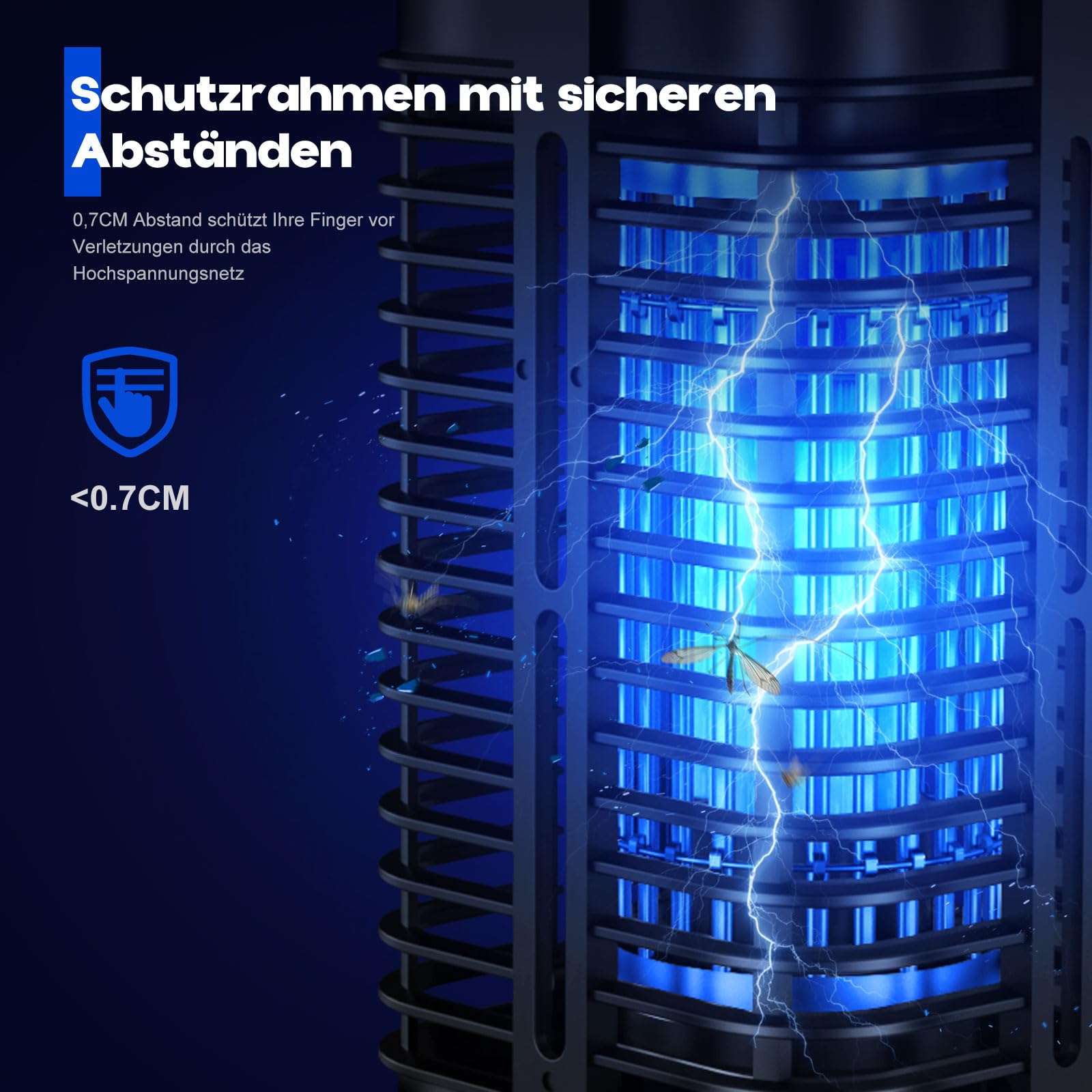 Insektenvernichter Elektrisch, 20W UV Mückenvernichter Lampe, Mückenschutz Mit LED Licht, Elektrische Fliegenfalle Mückenfalle Mückenlampe für Garten Innen und Aussen