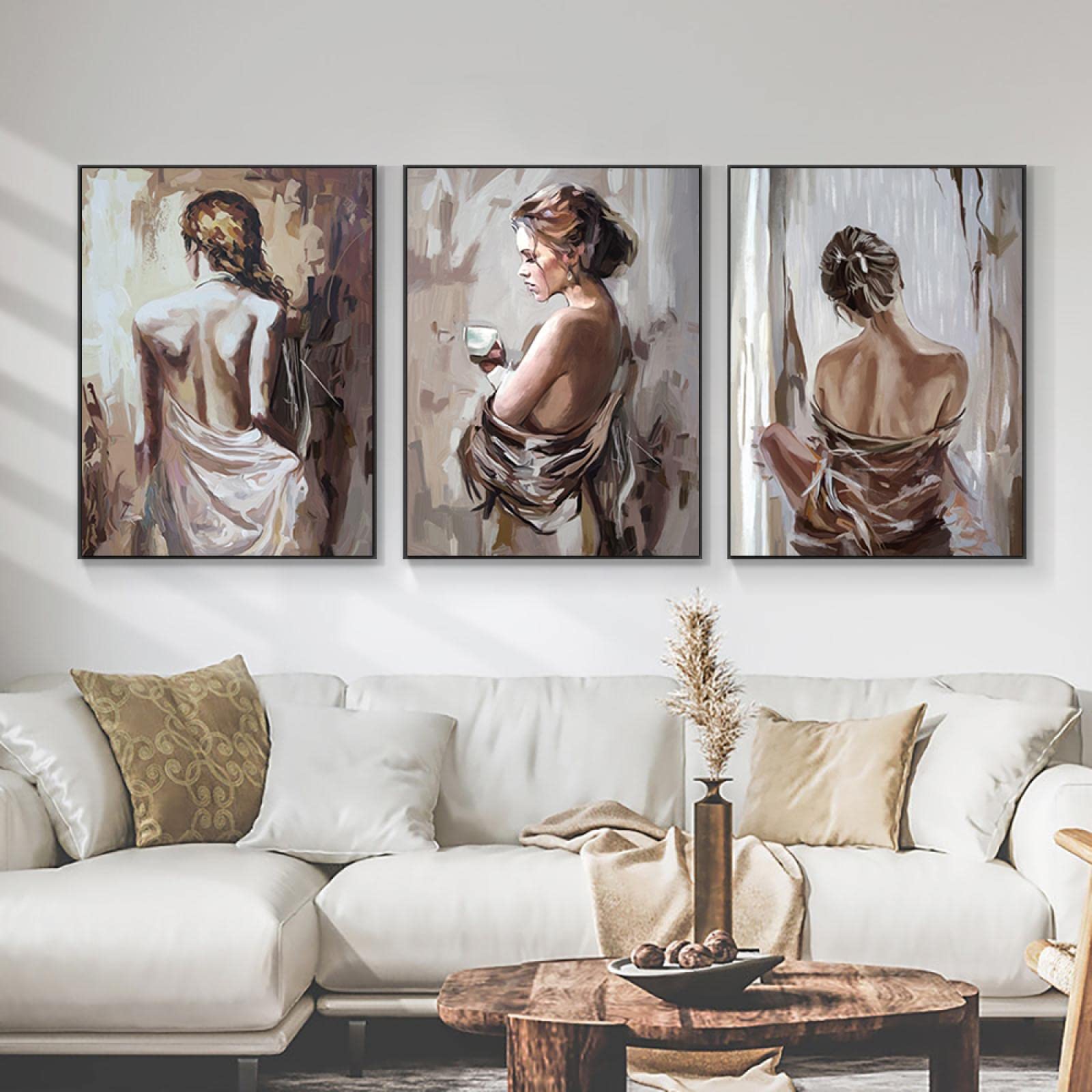 Retro elegancka seksowna pani portret płótno obraz plakat nadruk sztuka ścienna obraz do salonu dekoracje wydruki 50 x 70 cm x 3 bez ramy