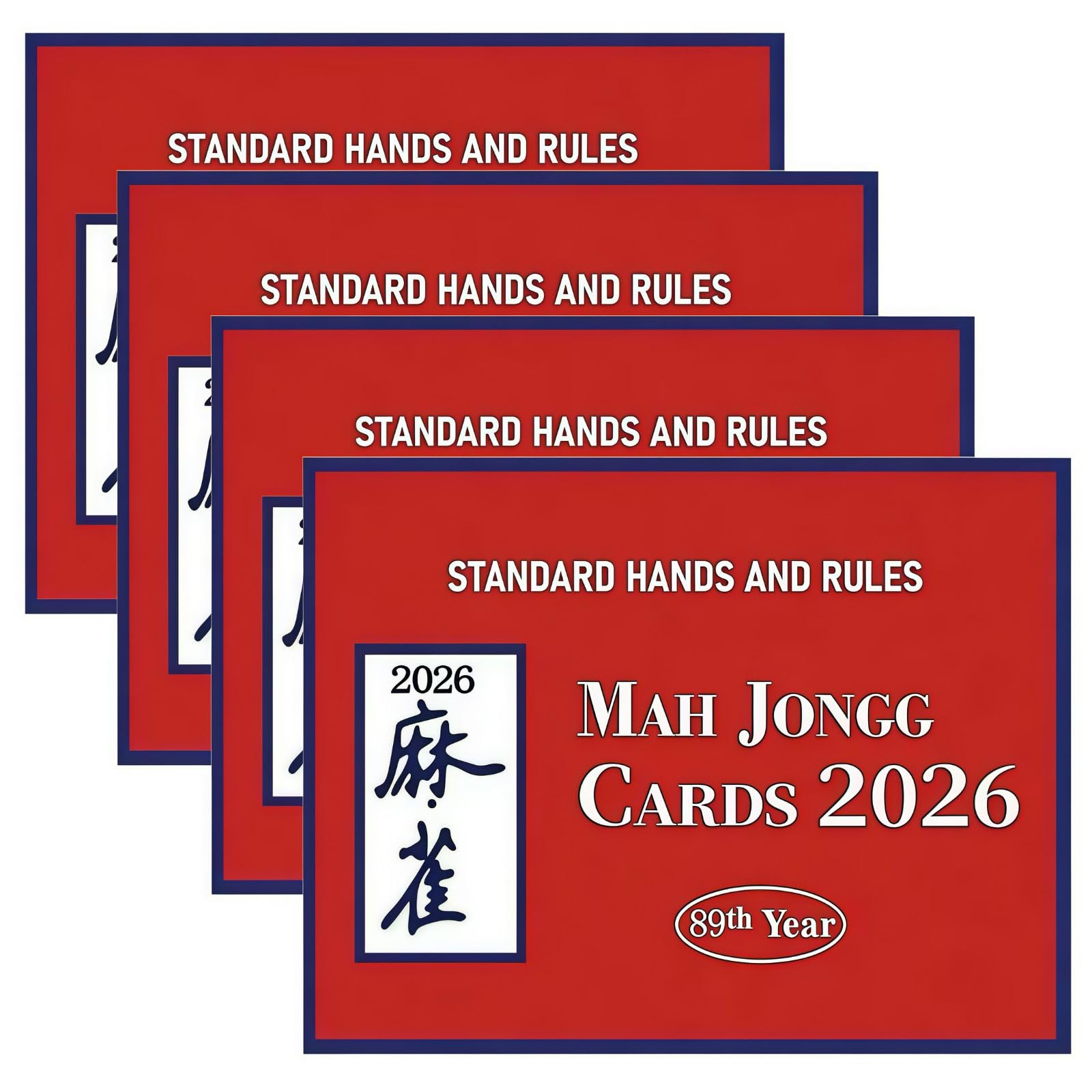 RE RELIURE Mah Jong Cards 2026 Revision - Large Print, 4-Pack