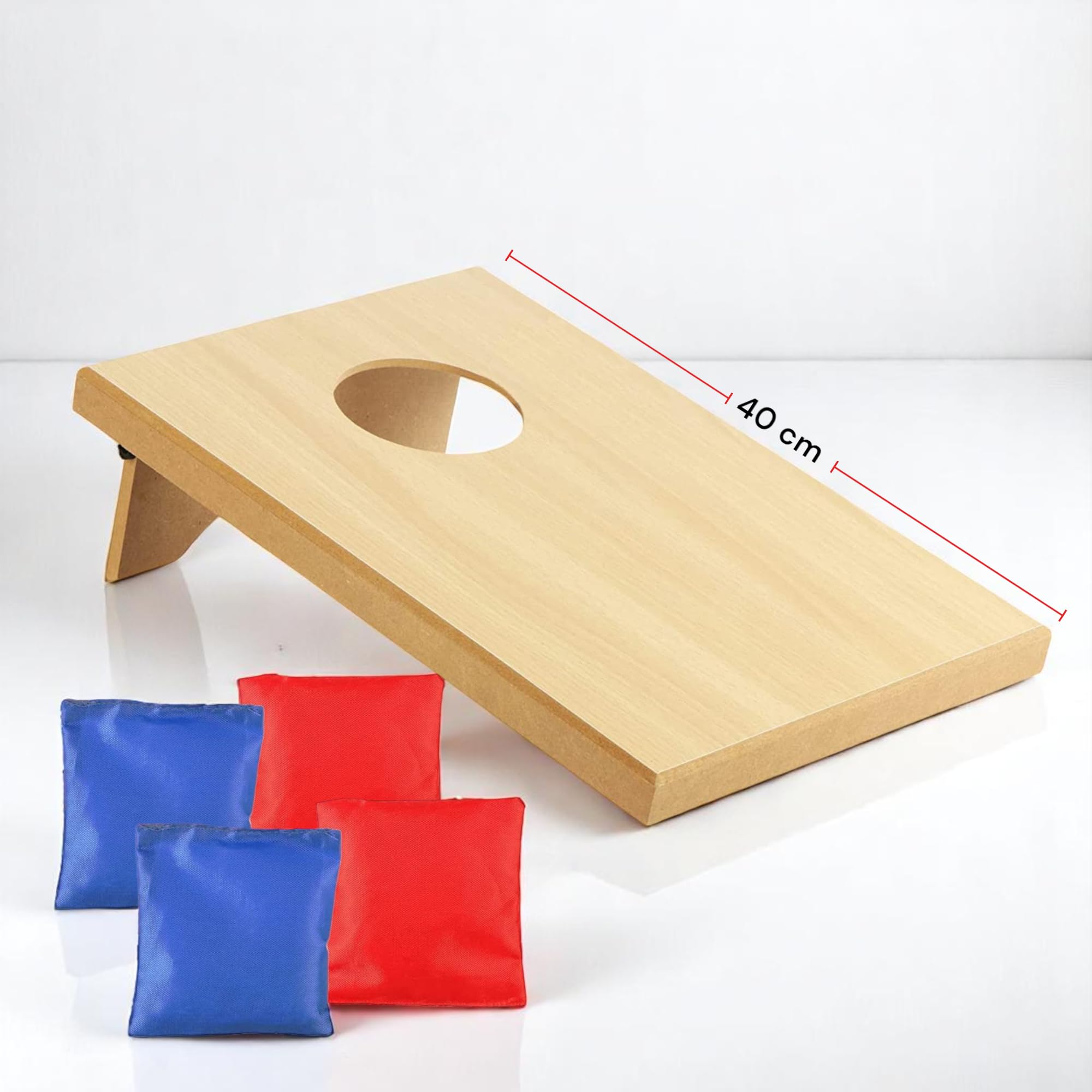 MIJOMA Cornhole werpspel van hout, Bean Bag Toss Game voor kinderen en volwassenen, outdoor-behendigheidsspel, 5-delig, incl. 4 zakken en board, ideaal voor tuin en strand