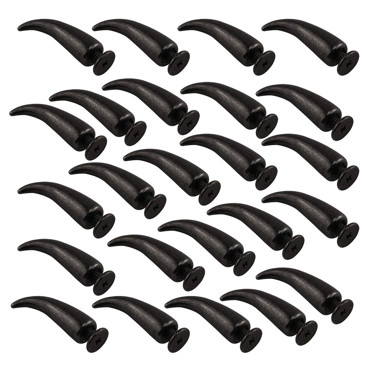 E-outstanding 24 Sets 21mm Cat Claw Studs and Spikes Screwback Studs with Screws, 7x21mm Gun Black Punk Rock Rivets for Clothes DIY Belt Shoes Craft
