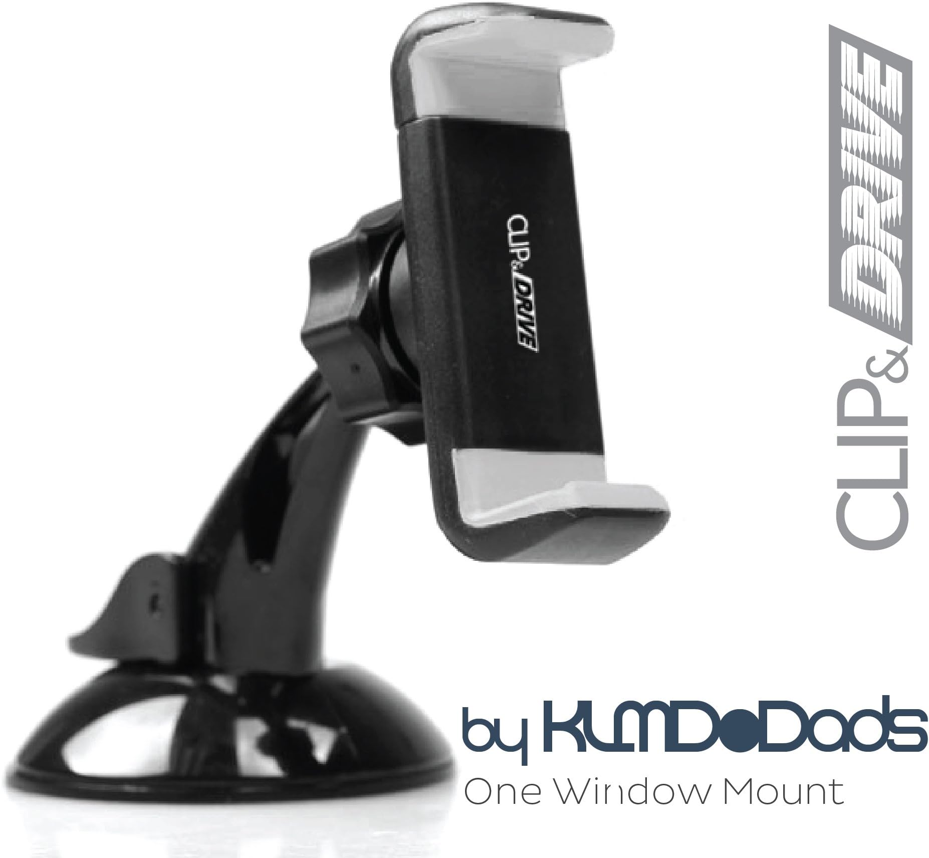Clip and Drive - Universal Cell Phone / Smartphone Car Phone Mount for Vehicle. Easy and Strong Window Mount Suction with 360 Degree Rotation
