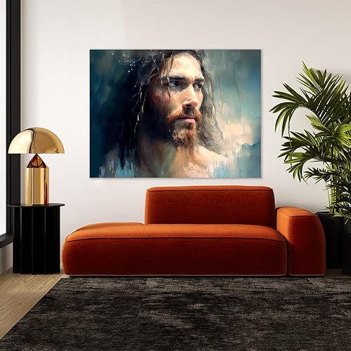 Vista 44 de Sense Canvas Jesús 1 - Lienzo decorativo para decoración del hogar, póster de pared XL, 48 x 36 / 1.5 pulgadas Jesús 1,Jesús 17,Jesús 18,Jesús