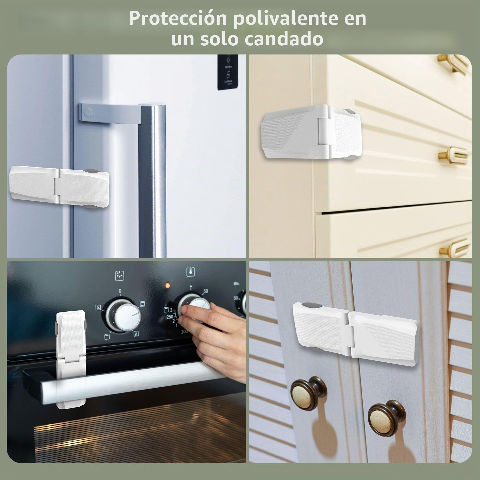 Moonybaby 4 pzas Cierre Seguridad Cajones Bebe, Cerraduras Seguridad para Armarios, Wc, Cocinas, Puertas y Ventanas, Seguridad Puertas Niños, No Se Necesita Usar Taladros (Cupboard)