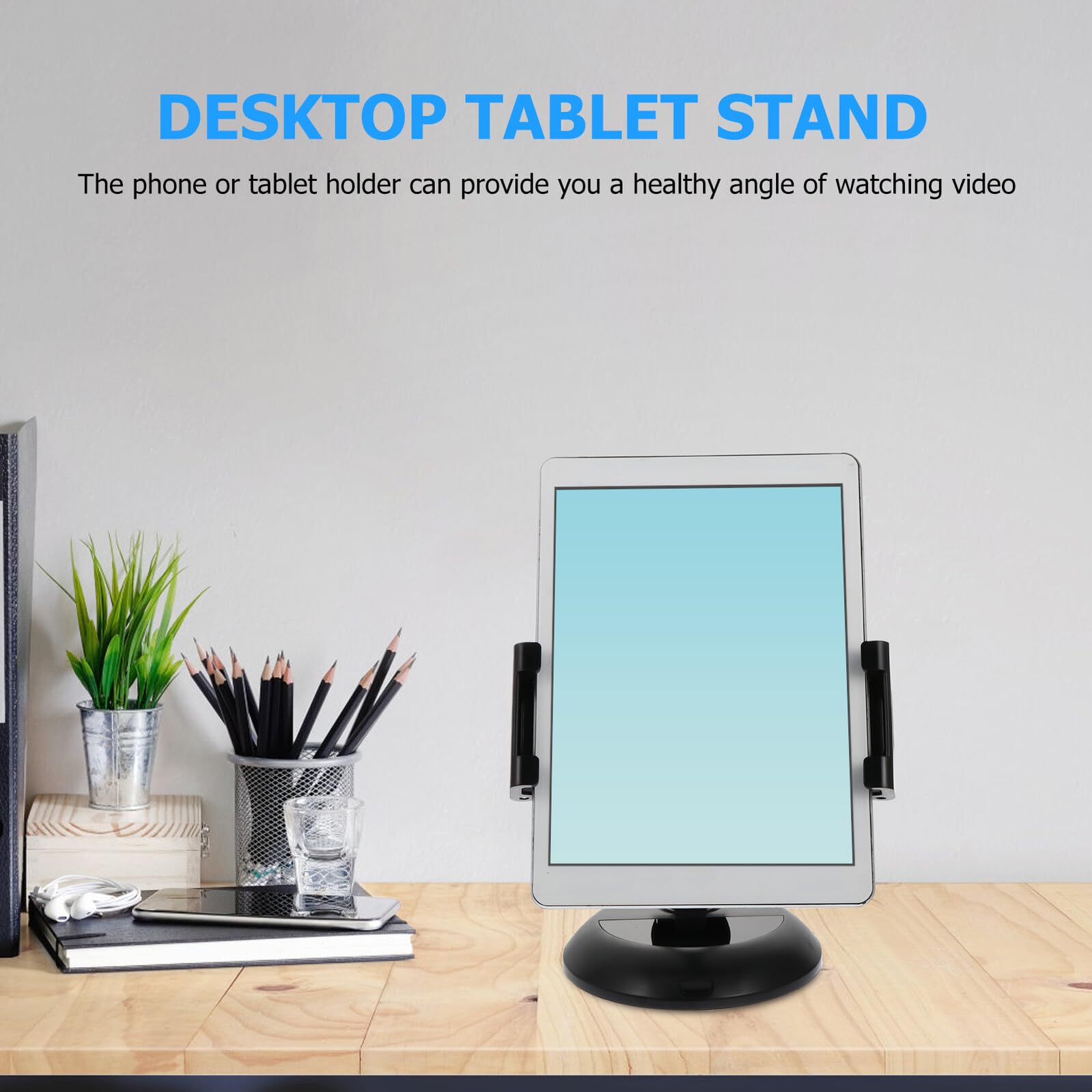 Tablet Ständer Metall Verstellbar Klappbar Universelle Handyhalterung Schreibtisch für Online Unterricht rutschfest Stabil Schwarz