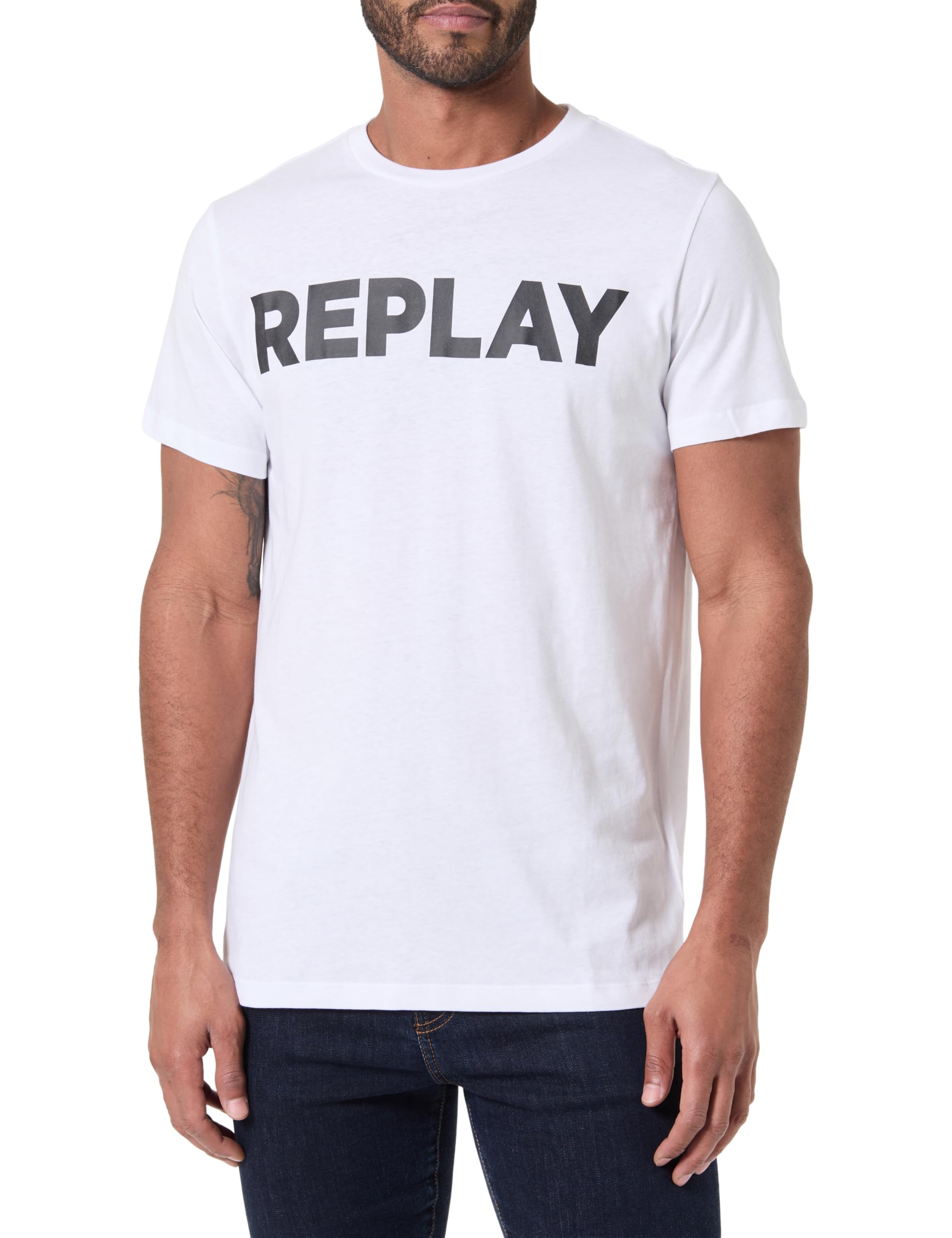 Replay Men's M3594l T-Shirt, 001 White, M