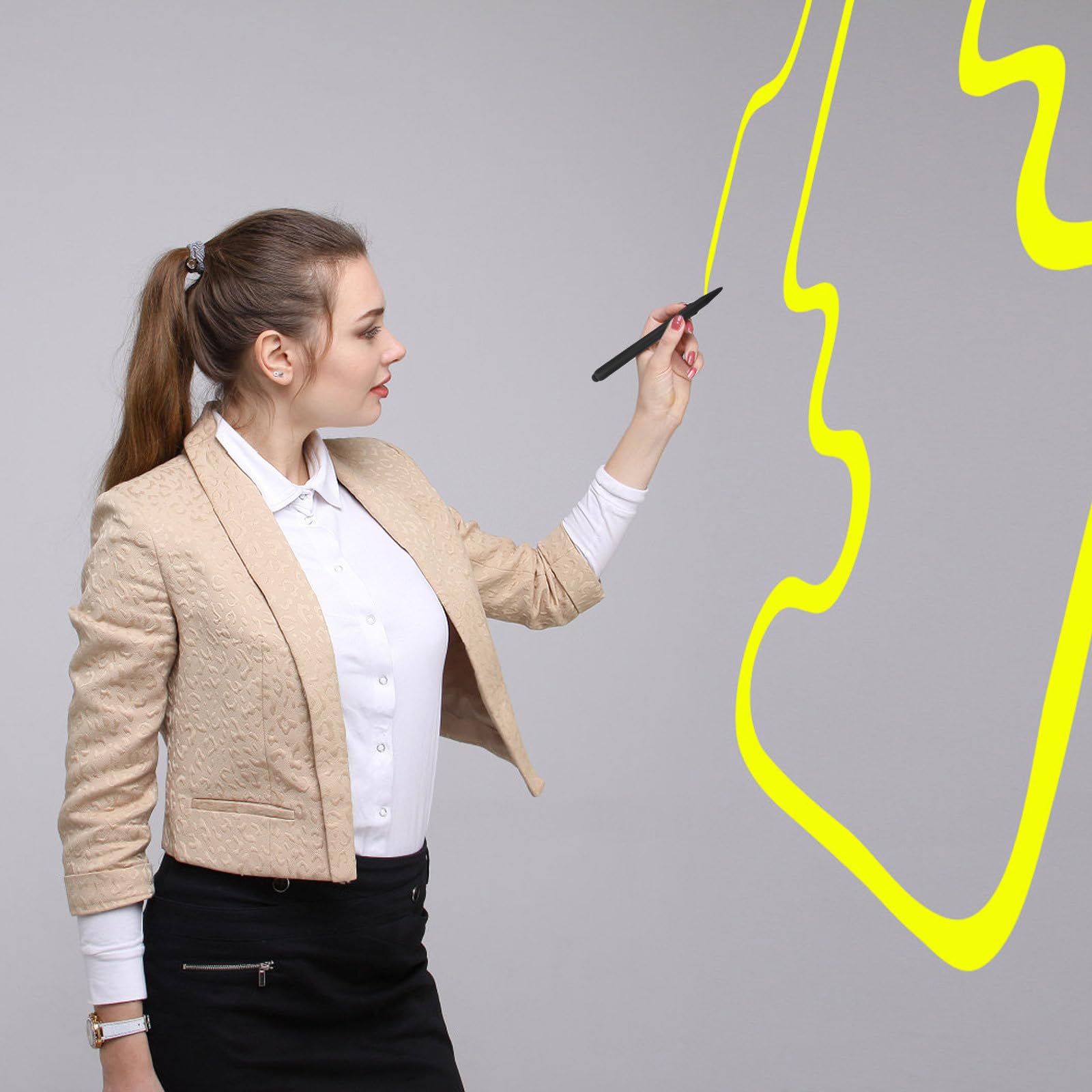 MAGICLULU Penna Stilo per Schermo Touch 2 Pezzi Doppia Punta, Materiale Abs, Design Versatile per Insegnamento e Riunioni Aziendali, Esperienza Confortevole