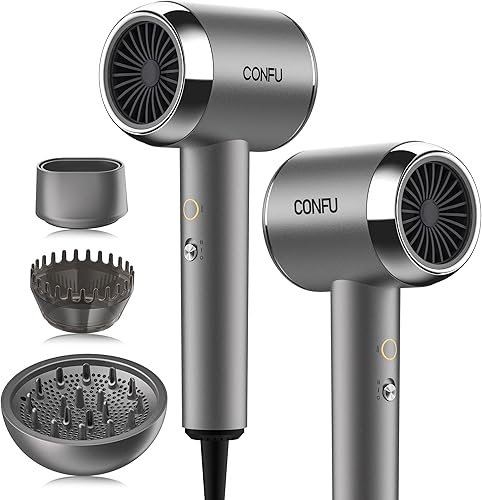 CONFU Secador de pelo difusor  Plasma iónico Profesional 1600 W Secador de pelo de secado rápido para cabello rizado antiencrespamiento  Secador de
