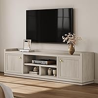 Vista 4 de SICOTAS Centro de entretenimiento para TV - Consola de TV de 67 pulgadas para sala de estar, soporte de TV moderno para dormitorio, consola