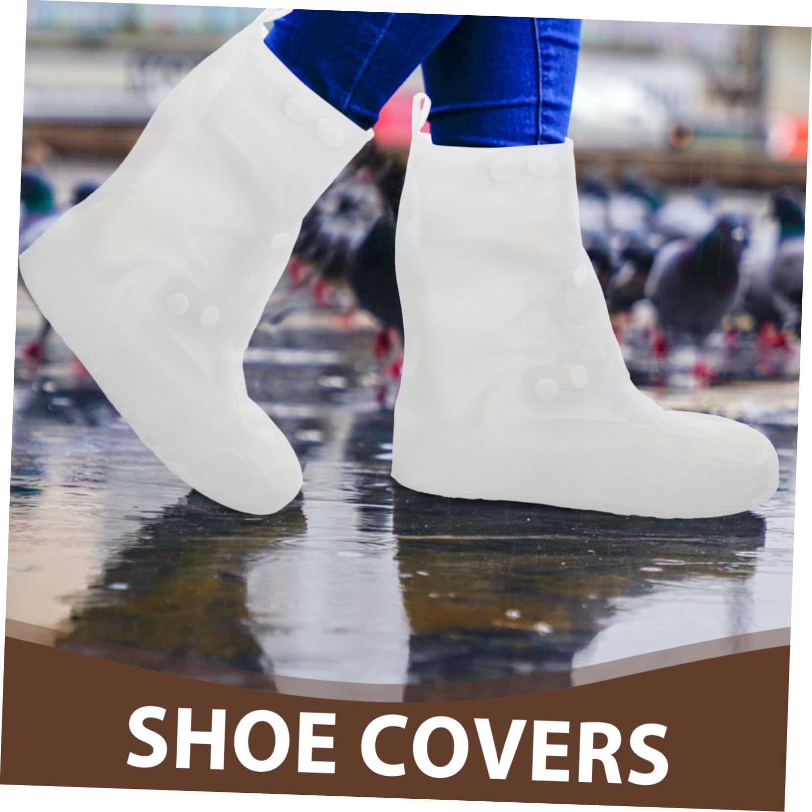 ibasenice 2 Pares Cubrezapatos Impermeables Reutilizables Fundas Antideslizantes de Silicona para Lluvia Viaje y Actividades al Aire Talla Protección Resistente y Fácil de Guardar