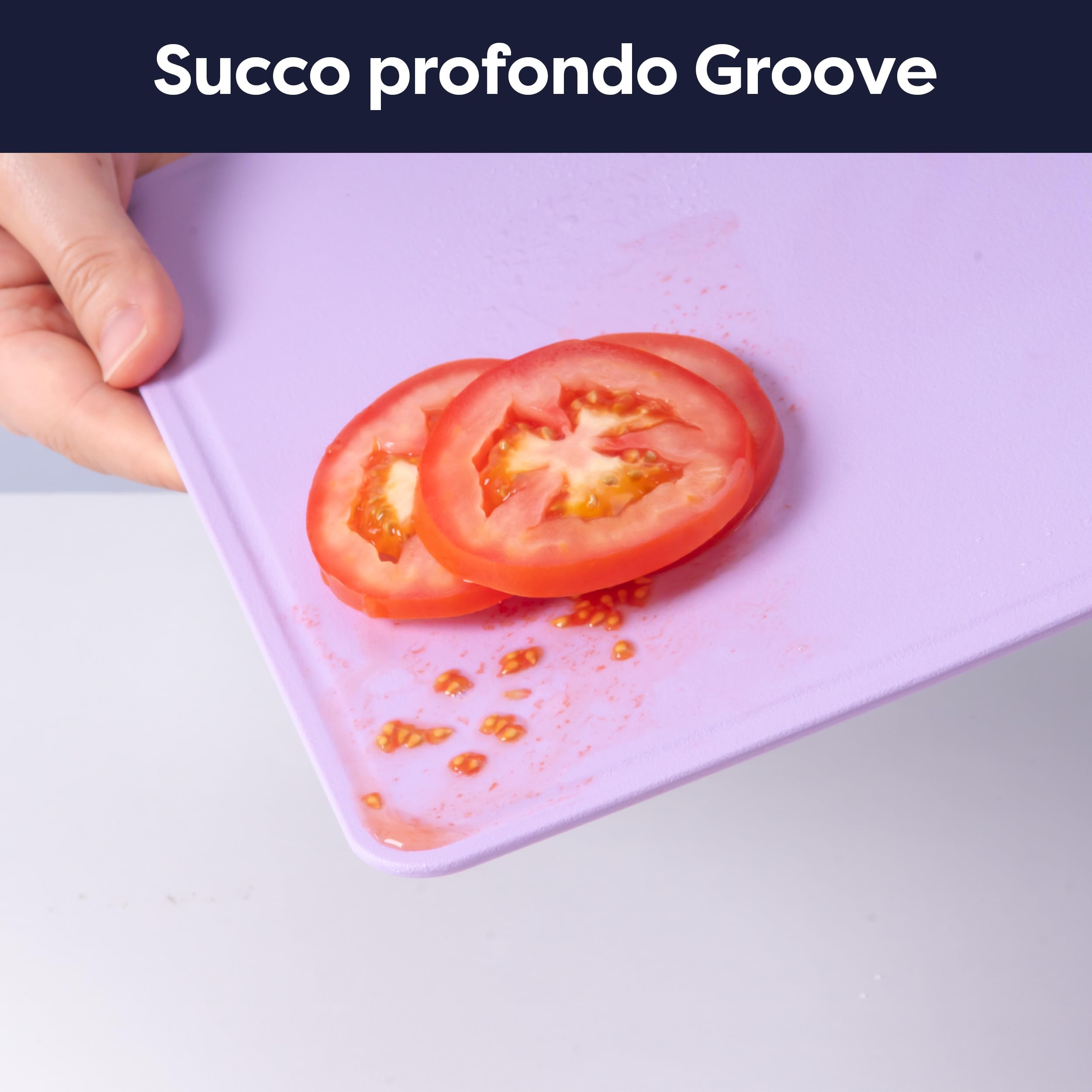 Ciarra Set di 3 Taglieri Cucina in Plastica Flessibili in TPU con Scanalatura, Antibatterici, Senza BPA, Superficie Antiscivolo, Lavabili in Lavastoviglie
