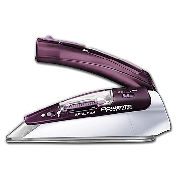 Rowenta DA1560 Travel-Ready 1000-Watt Compact Steam Iron Stainless Steel Soleplate 120-Volt and 240-Volt, 200-Hole, Purple by Rowenta