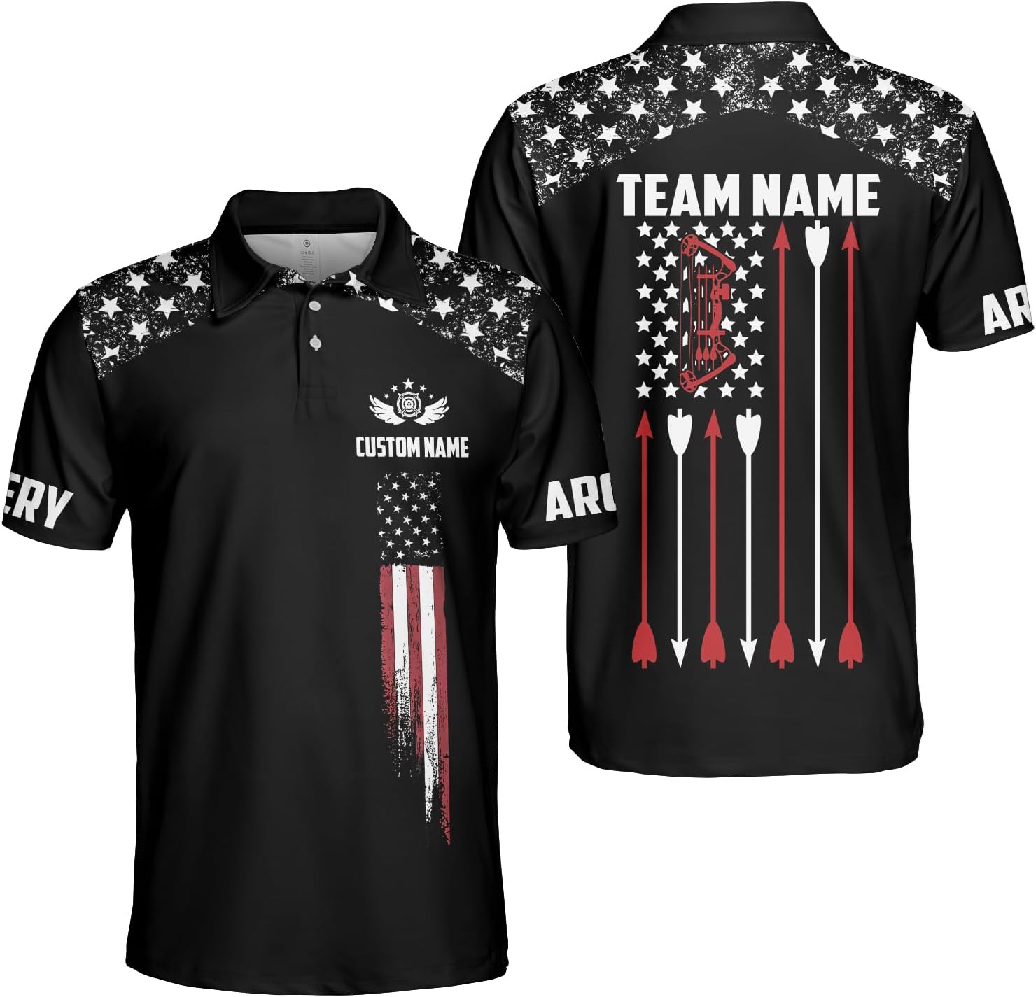 Custom Archery Shirts for Men, Personalized Name and Team Name Archery Jersey Shirt, Archery Polo Shirts 3D for Men and Women