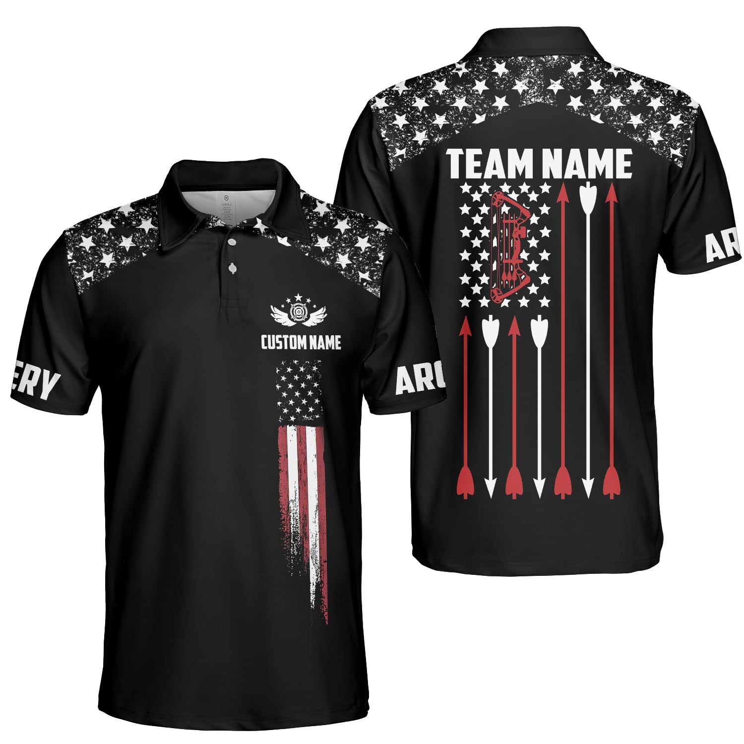 Custom Archery Shirts for Men, Personalized Name and Team Name Archery Jersey Shirt, Archery Polo Shirts 3D for Men and Women