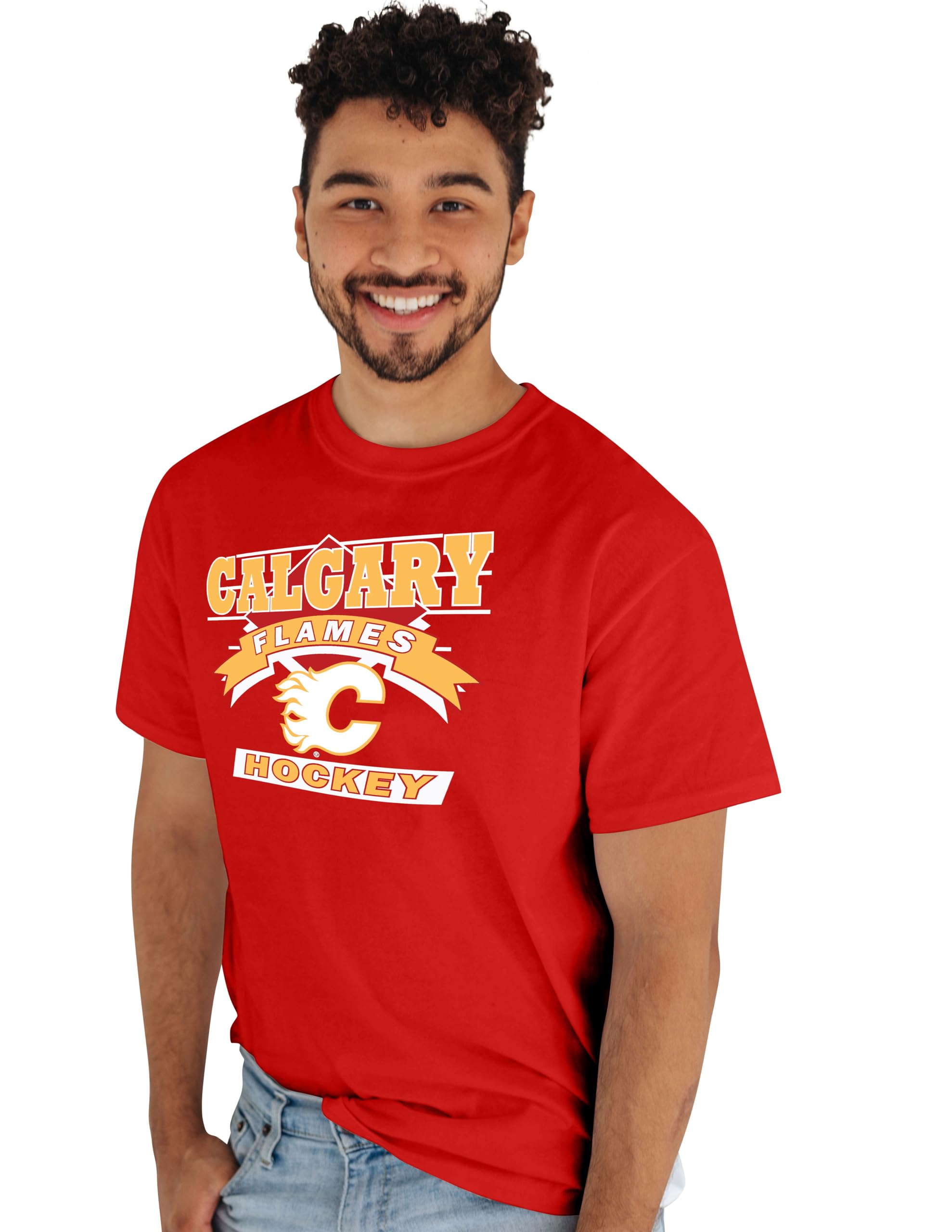 Blue 84 NHL Unisex-Adult NHL Officially Licensed T-Shirt Retro 90's Hockey Team Color