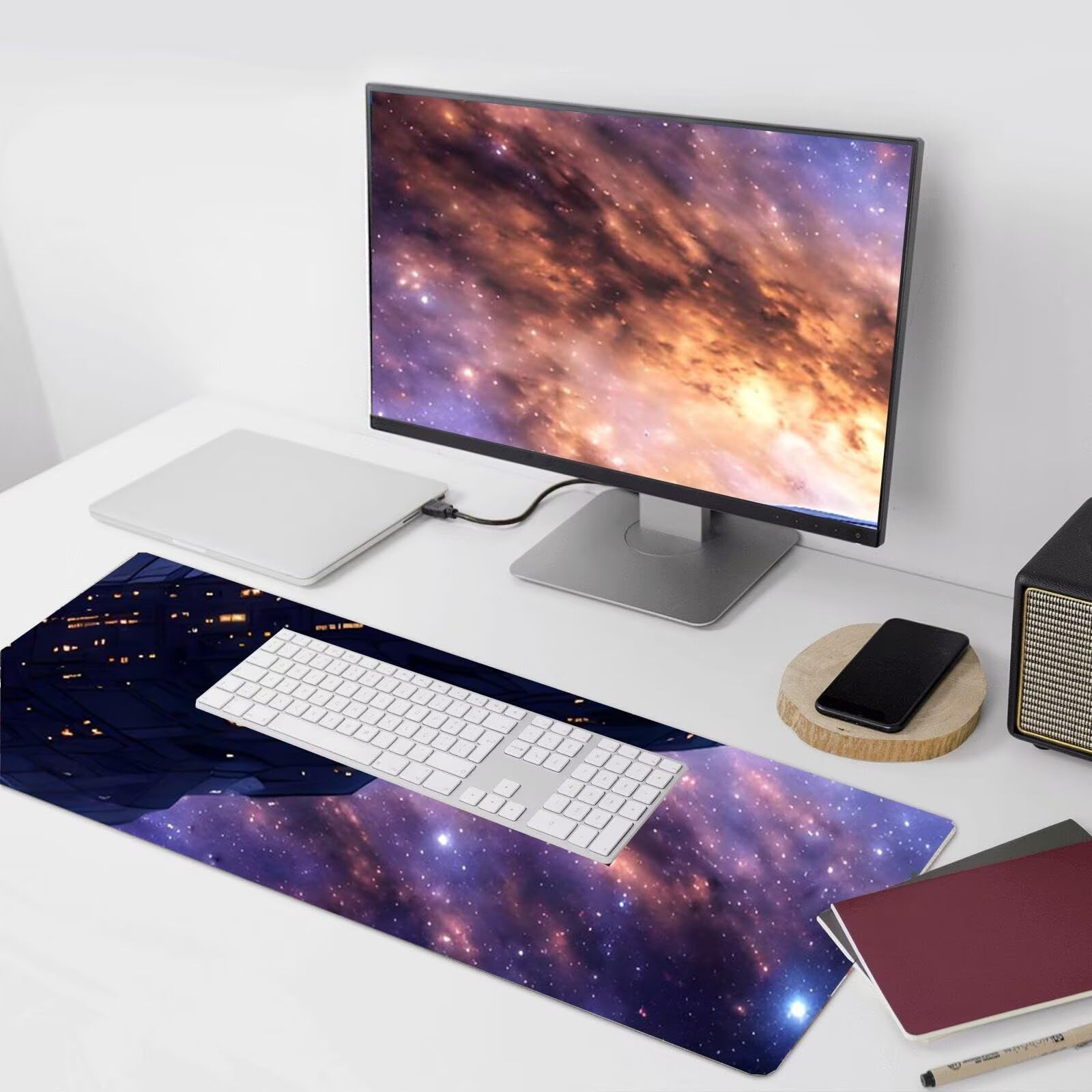 Tappetino Mouse XXL 1500x800x3 mm, Aereo del cielo stellato Tappetino per Mouse Lavabile, Tappetino Mouse Pad Accessori Gaming, Tappetino Computer con Base in Gomma Antiscivolo per Lavoro Ufficio W938