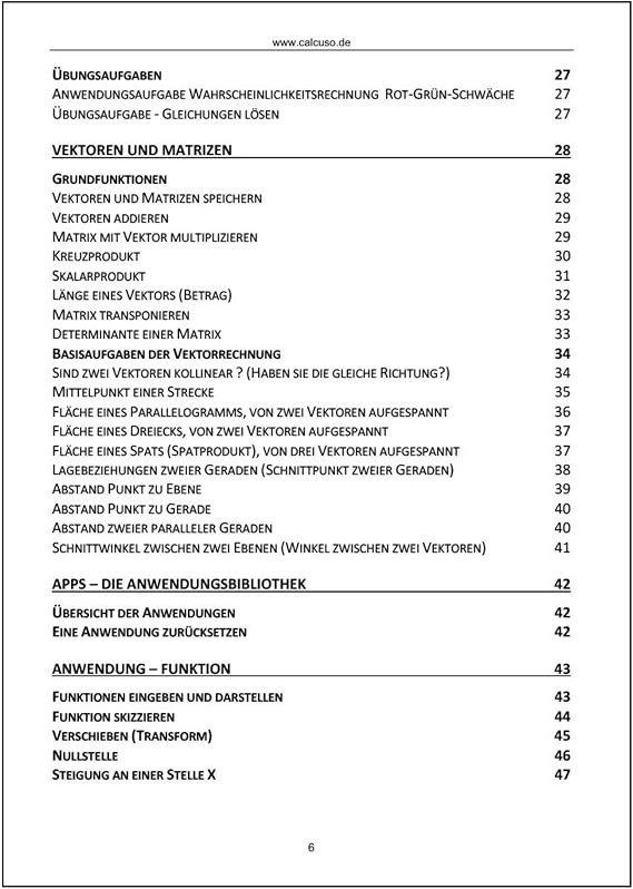 CALCUSO Guidebook compatible with calculator HP Prime - 164 pages in DIN A5 - Quick-start reference with practical examples and exercises