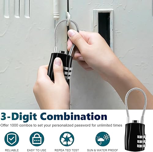 Miniatura 5 de Tandefio 24 cerraduras de equipaje aprobadas por la TSA con combinación de candado de viaje, candado de equipaje para maleta, cerradura de mochila