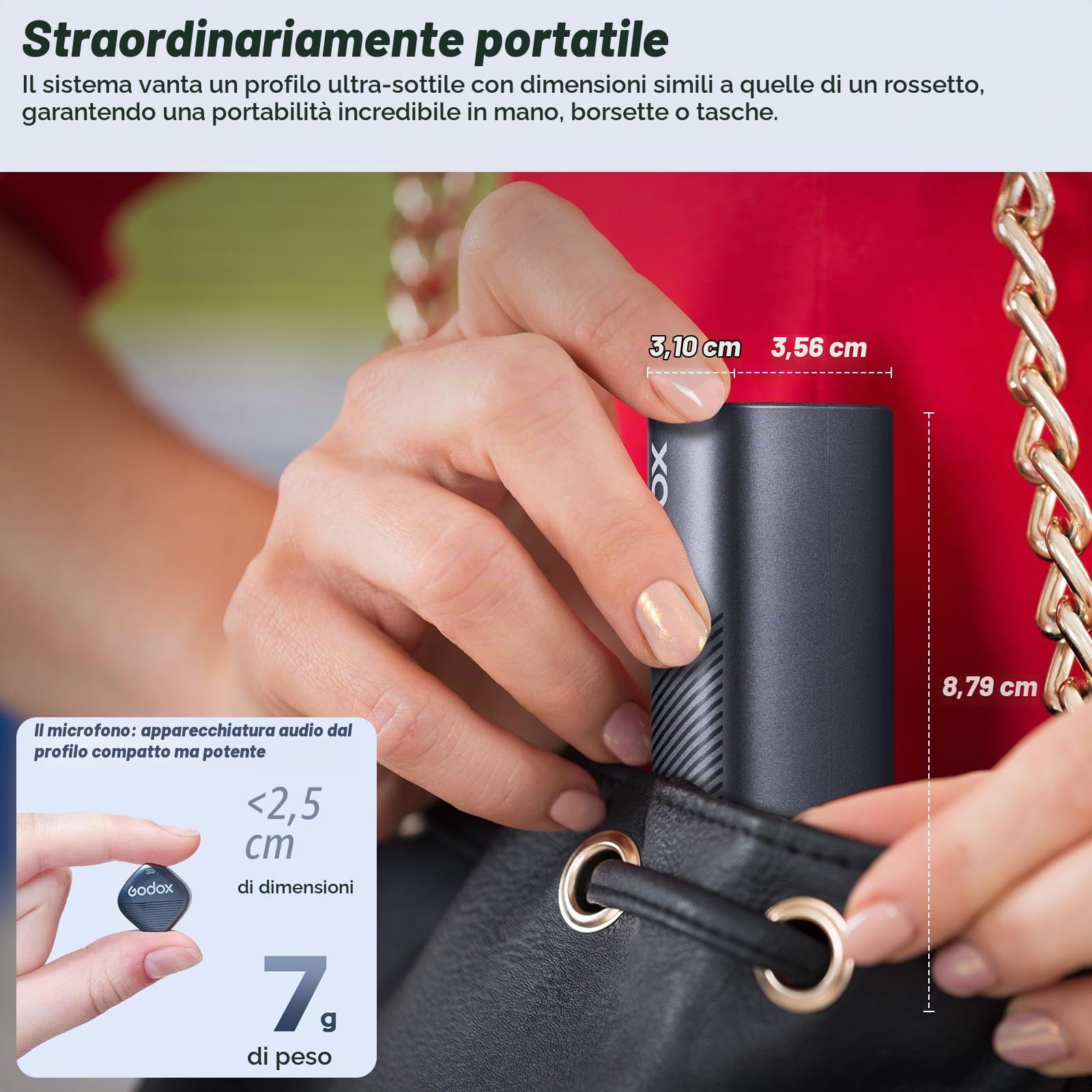 GODOX Cube-SC Kit2 Microfono Lavalier senza fili per iPhone 15 e Android,USB C,8H durata della batteria, 2.4G Wireless Mic, 300m (1000ft), Cancellazione del rumore con custodia di ricarica per Vloging