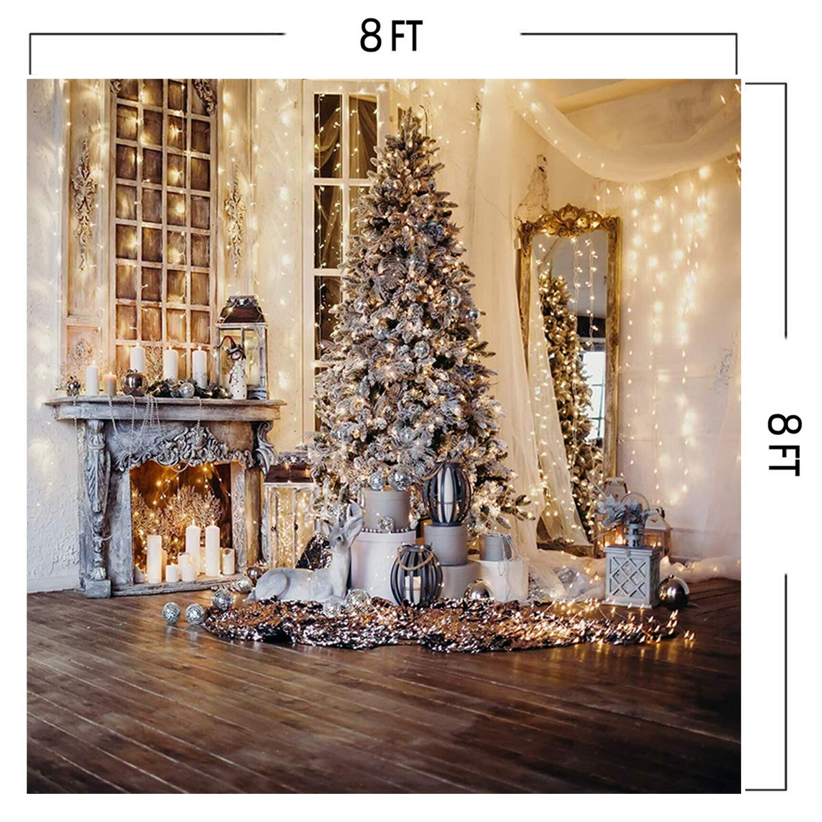 CHAIYA 20 x 20 cm świąteczne tło do fotografii choinka kominek Boże Narodzenie przyjęcie dekoracja baner Boże Narodzenie zdjęcie tło studio rekwizyty CY-144