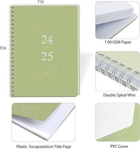 Miniatura 5 de Agenda mensual 2024-2025, calendario con cubierta de PVC flexible para el hogar, la escuela y la oficina, 7 x 9 pulgadas, enero 2024 a diciembre 2025