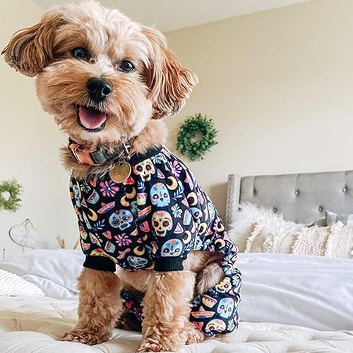Miniatura 8 de CuteBone - Pijamas para perros con árbol de Navidad, ropa para perros, overol para mascotas, pijama P17S S