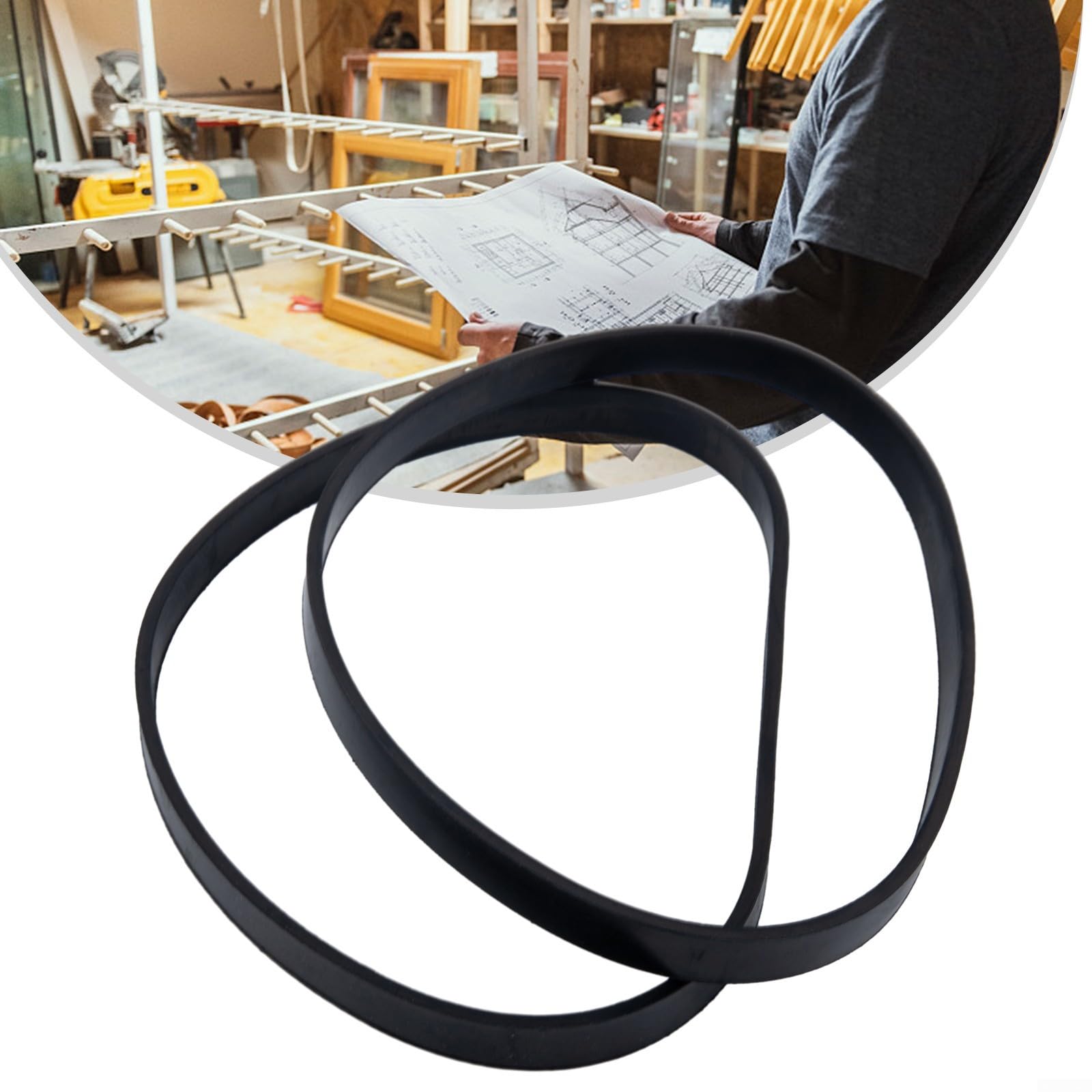 Nastro in gomma per a nastro, 2 pezzi, per la lavorazione del legno, per a nastro, rotella di scorrimento, anello in gomma per la lavorazione del legno, per 20-35 cm (per 20 cm)