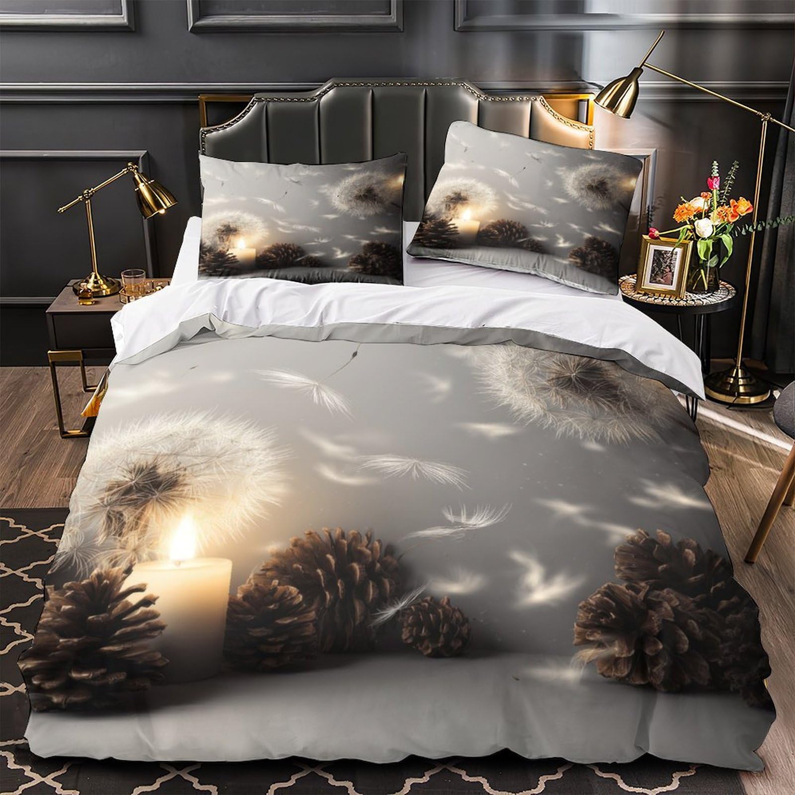 Parure de lit notes de musique 200x200 avec housse de couette en microfibre et taies pour enfants
