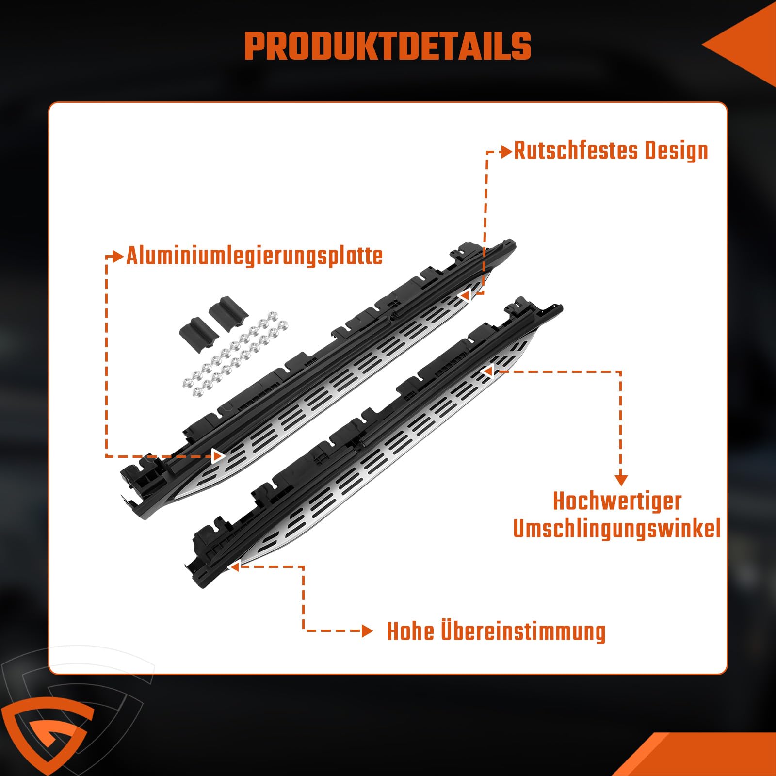 Trittbretter Seitenbrett Set Kompatibel mit Mercedes Benz GLE W167 V167 2019-2024, Belastbar bis 360KG, Seitenschweller mit Halterung, Aluminium Schweller, rutschfest, robust, Links & Rechts