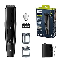 Philips Beard Trimmer Series 5000 - Regolabarba elettrico con pettini per barba e capelli