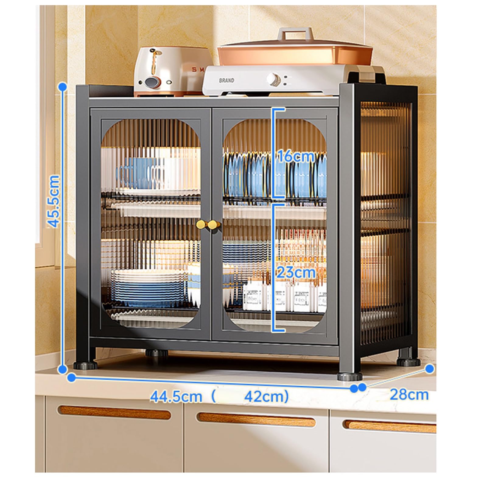 2 Tier Seasoning Jars Rack Spice Rack with Cabinet Door, Estante de Metal para Tarros de Condimentos, para Cocina, Baño, Organizador de Especias(Style 1)