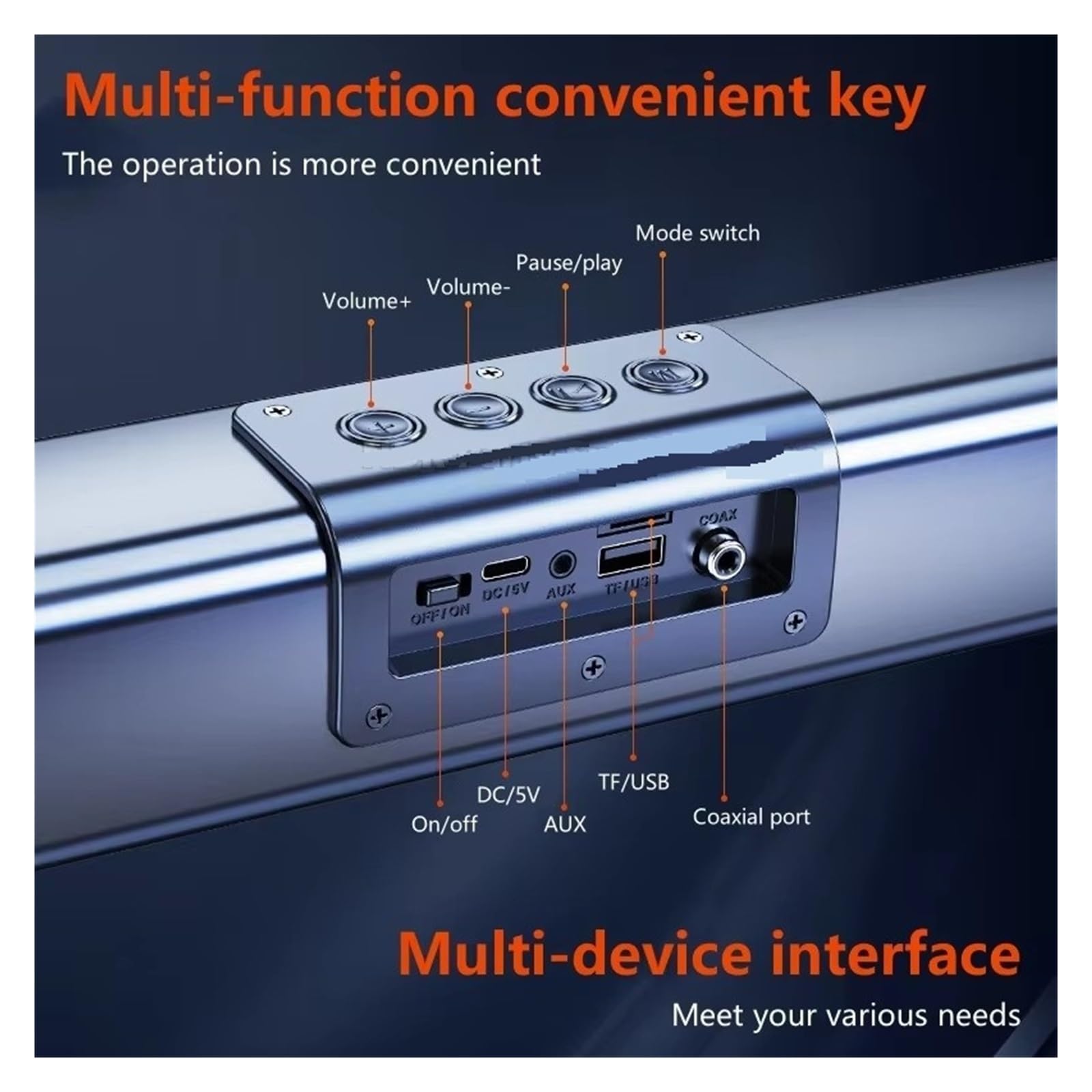 40W Telewizor Audio Echo Ścienny Kinowy Pasek Głośniki Bluetooth Subwoofer Stereo Surround Sound Bar DośWiadczenie Jak W Kinie
