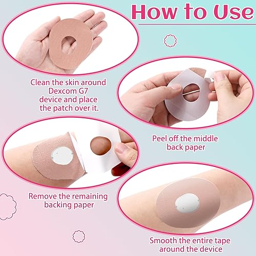 Miniatura 5 de TrelaCo Paquete de 48 parches adhesivos G7, impermeables, parche flexible con sensor CGM, fácil de usar, vendaje transpirable, sin látex, resistente