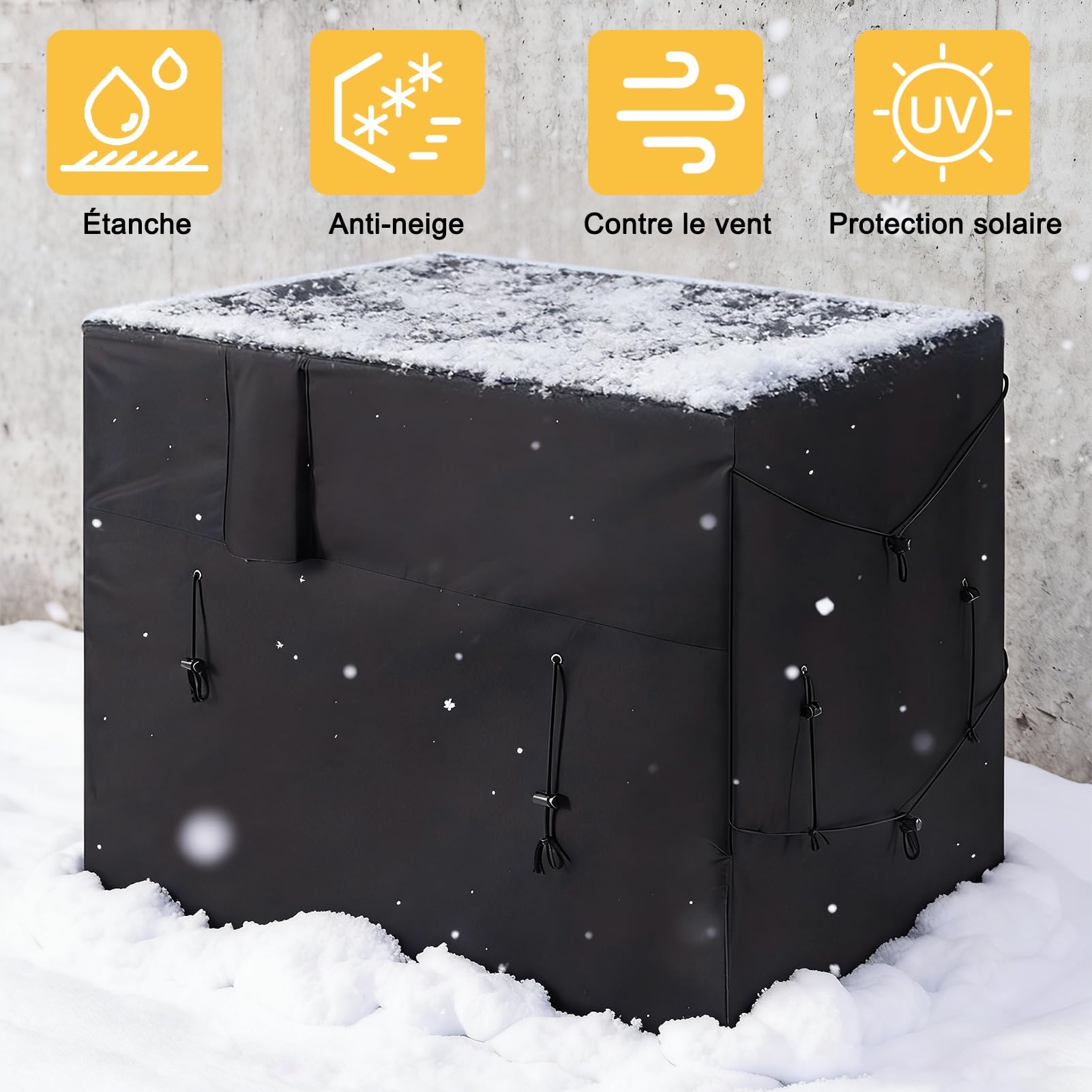 Housse de chauffage de piscine résistante aux intempéries, 210D imperméable housse de pompe à chaleur de piscine pour protéger contre les éléments hivernaux