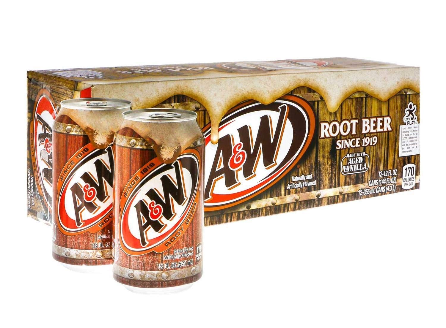 A&W Root Beer Cans 12 x 355ml