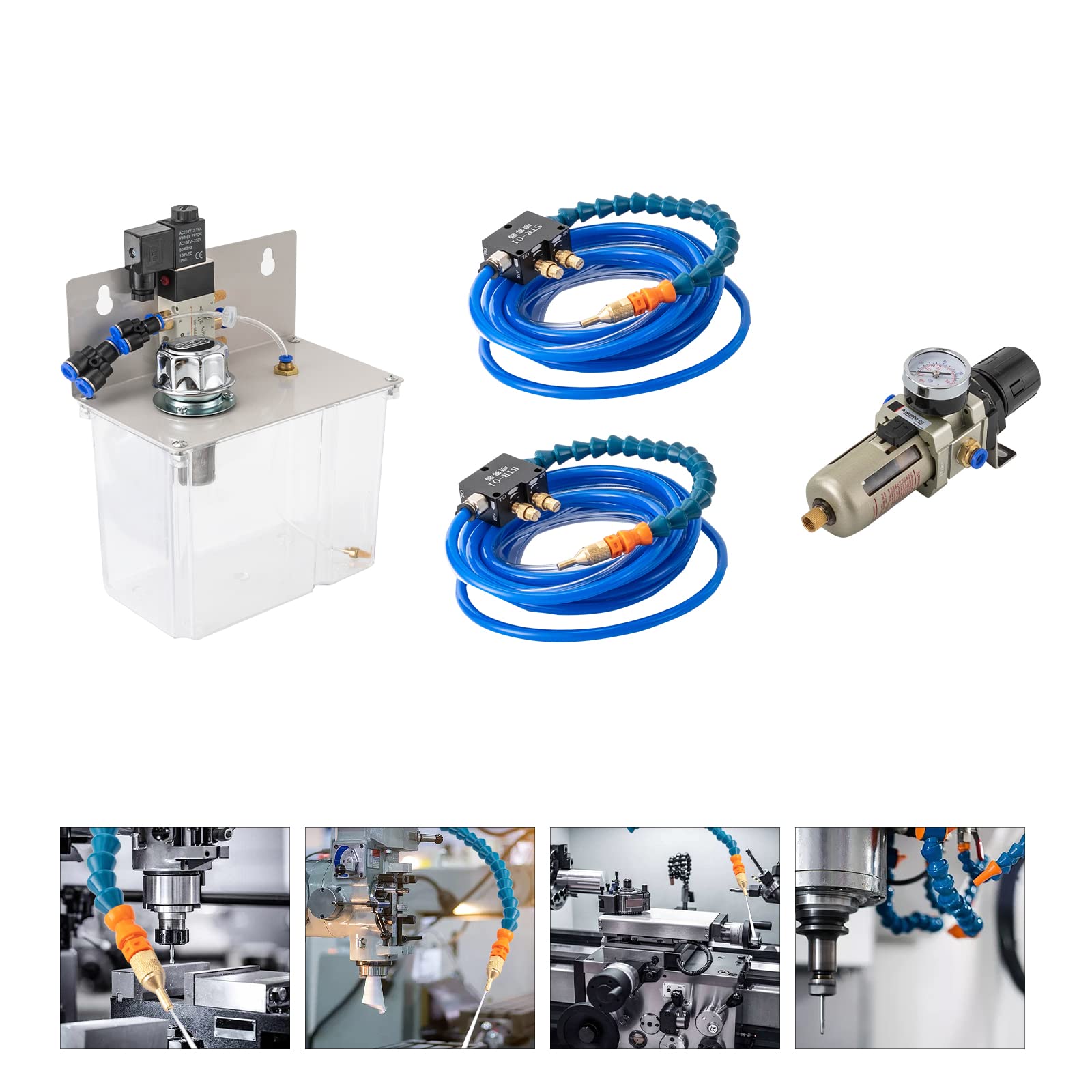 CNC Kühlmittel Sprühsystem, 220V 3L Tank 4m Schlauch Nebel Kühlsystem für Drehmaschine und Bohrmaschine