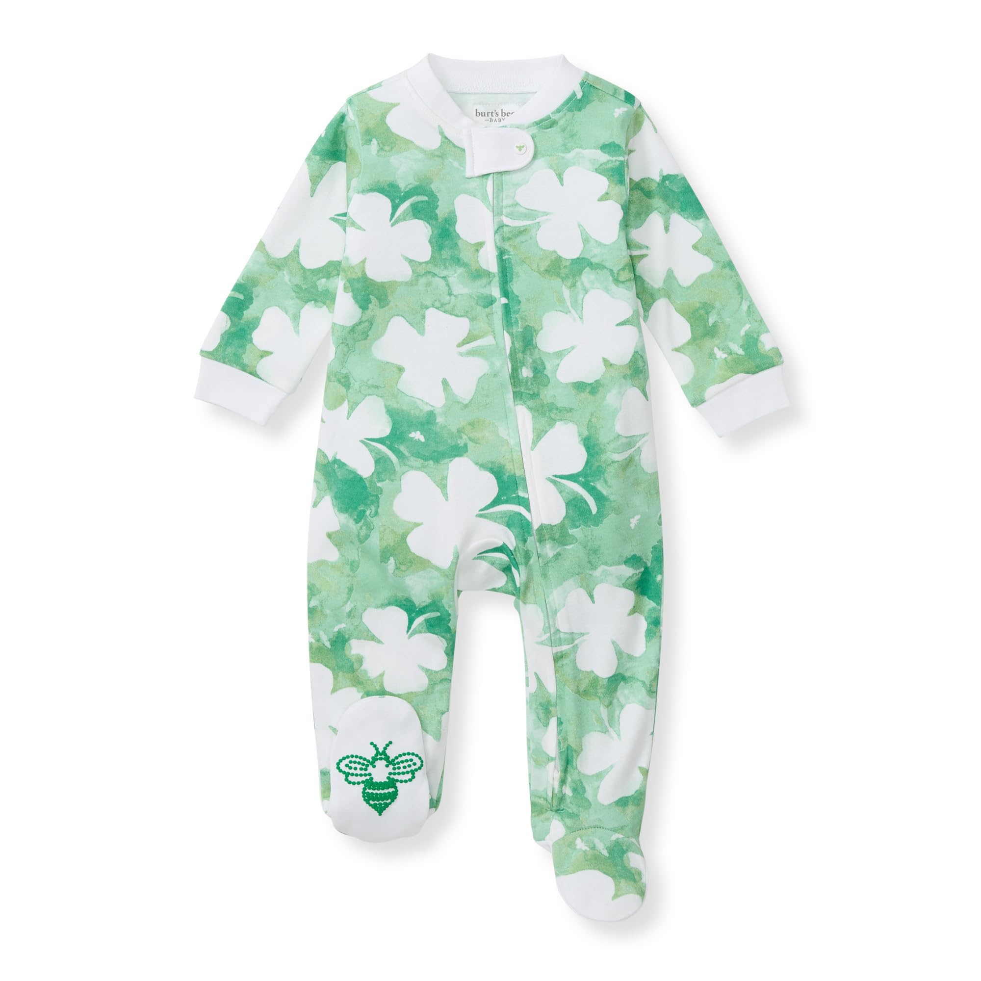 Burt's Bees BabyBurt's Bees Baby Boys' Sleep & Play PJs, 100% Organic Cotton One-Piece Zip Front Jumpsuit, Baby Boys Footie Pajamas & PJs
