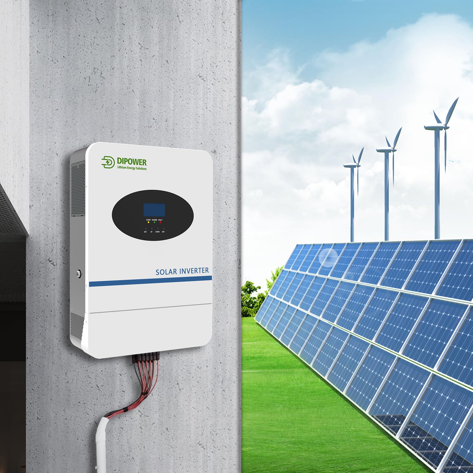 Inverter Solare Inversor Onda Pura da 5000W 48VDC a 230VAC con Caricatore Solare MPPT 100A, Inverter Fotovoltaico con Funzione Parallela per Sistemi Off-Grid