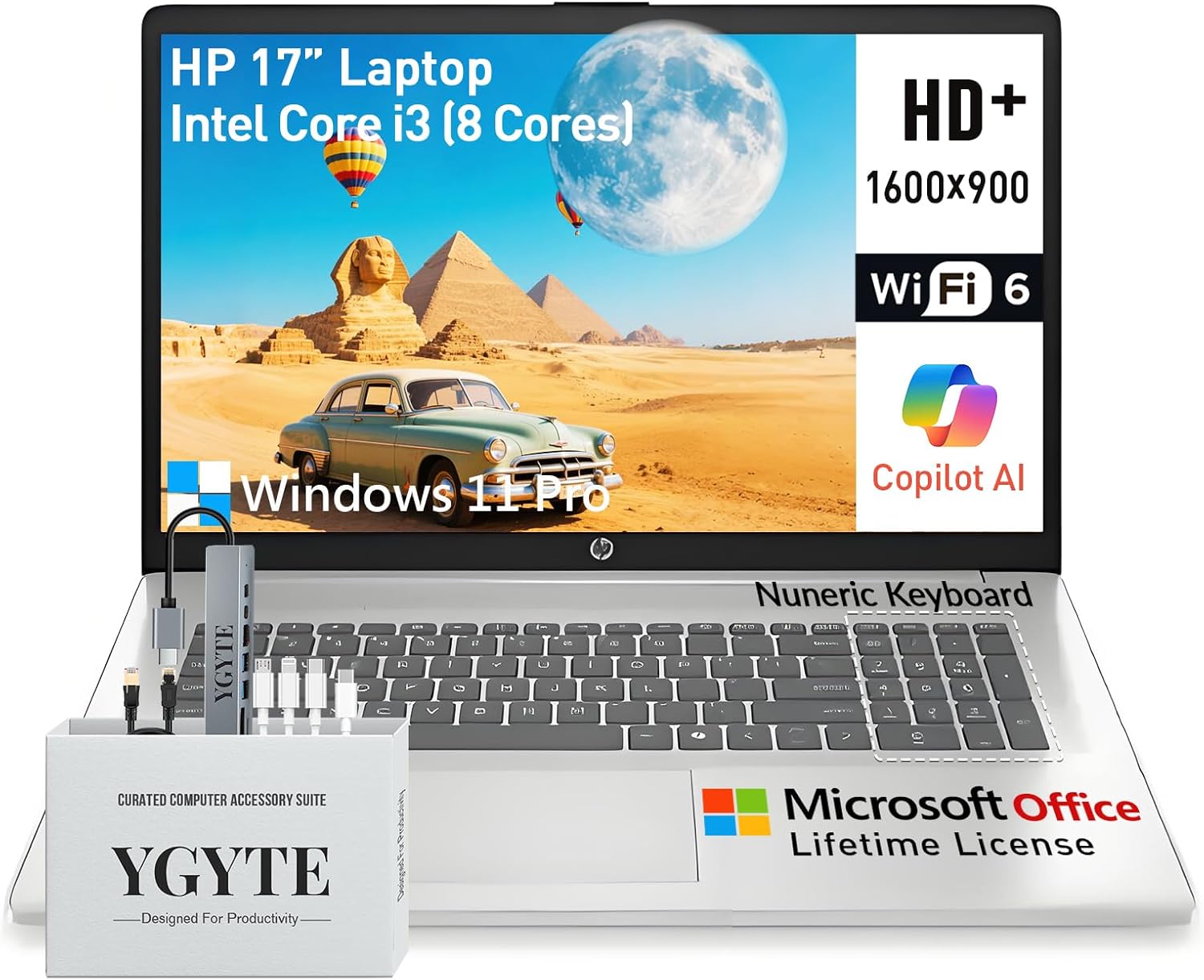 Product image of HP 2025 Laptops 17 Inch, 17.3" Laptop Computer, HD+ Large Screen, Intel Core i3 (8-Cores), 32GB RAM 1TB SSD, Windows 11 Pro, Lifetime Office, Number Pad, Wi-Fi 6, USB-C