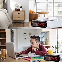 Vista 6 de Small Digital Alarm Clock with Temperature Display - Battery Operated,Adjustable Brightness,Snooze,12/24Hr,Cordless,Night Mode - Ideal Beside Clock