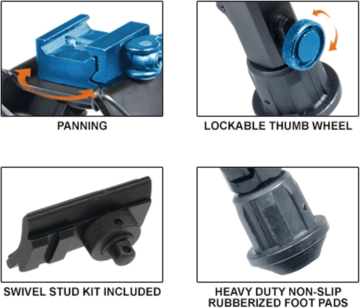 UTG Super Duty Bi-pod with QD Lever Mount, Height 8.0"-12.8" : Gun Monopods Bipods And Accessories : Sports & Outdoors